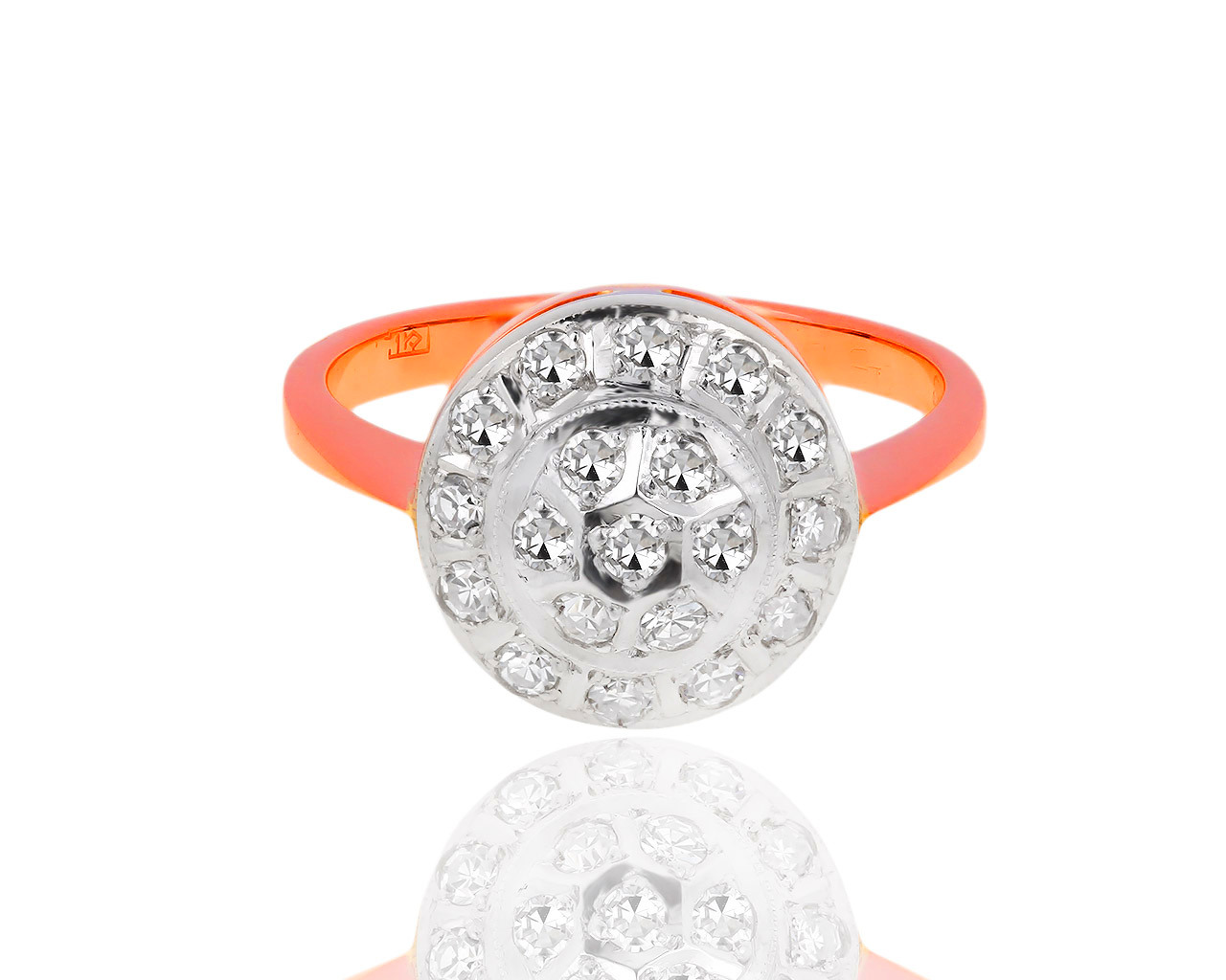 Винтажное золотое кольцо с бриллиантами 0.51ct 130319/8
