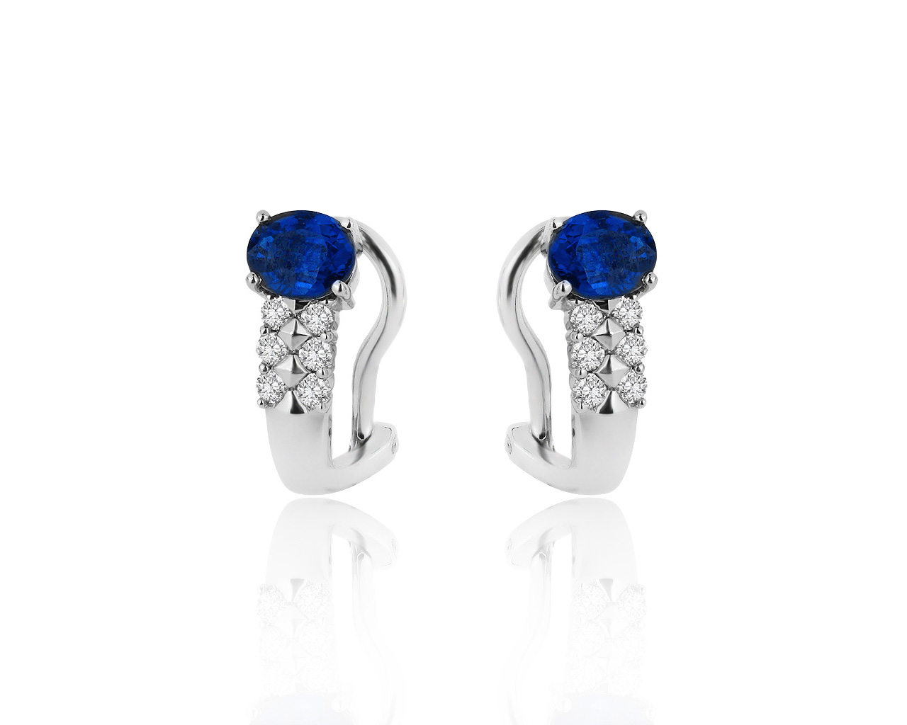 Оригинальные золотые серьги с сапфирами 0.96ct Mauro Conti 131219/4
