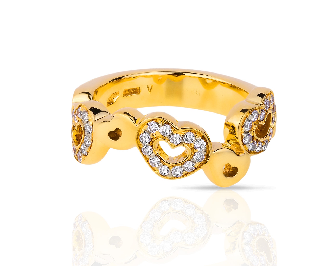 Оригинальное золотое кольцо с бриллиантами 0.25ct Pasquale Bruni Amore 170618/5