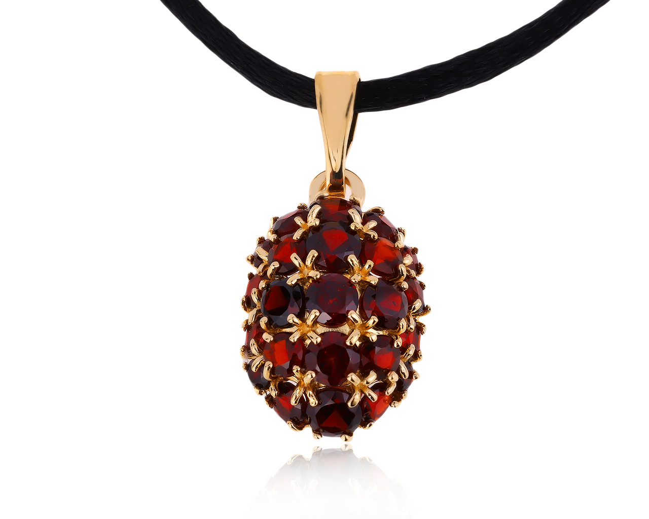 Праздничный золотой кулон с гранатами 3.55ct 021020/7