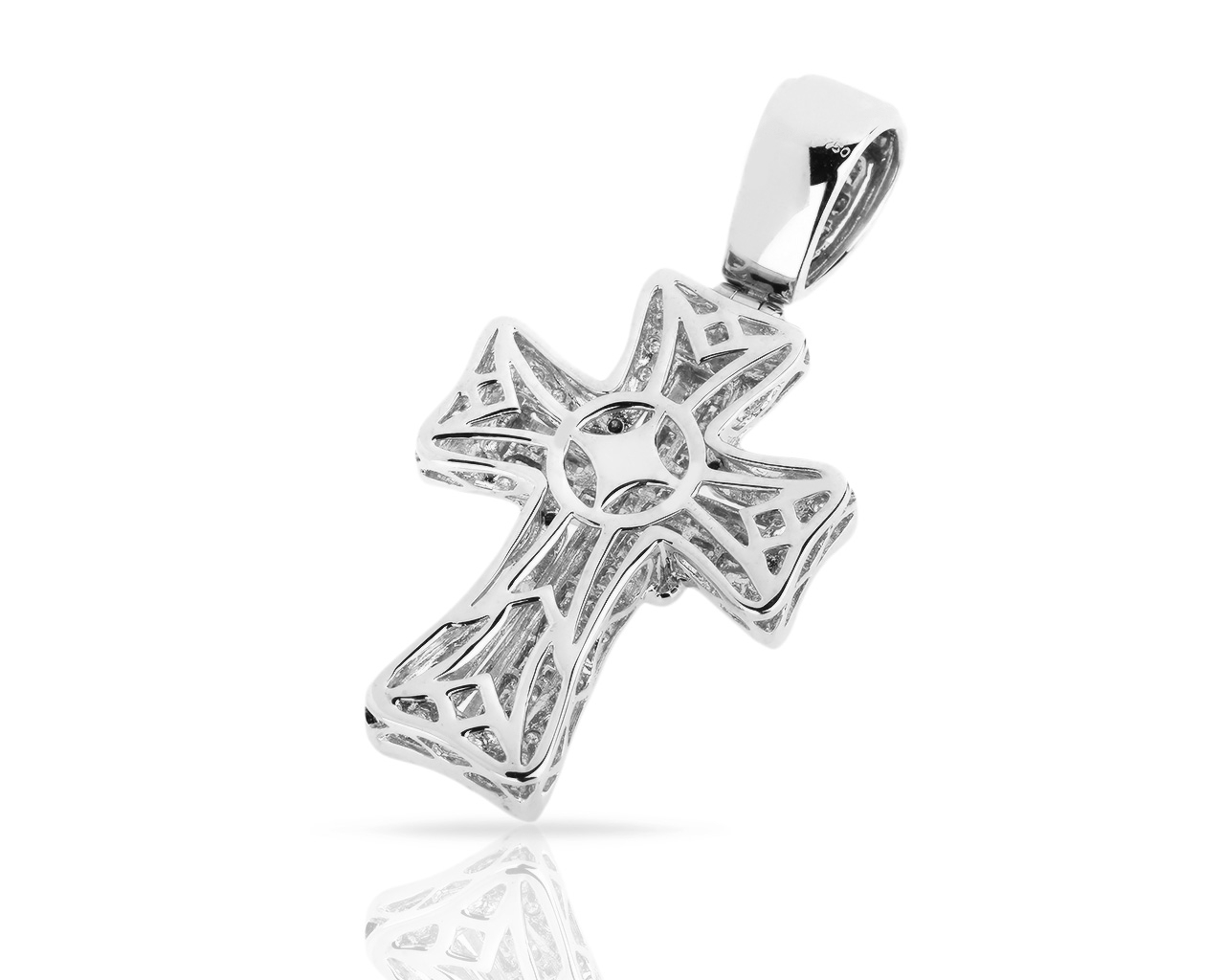 Идеальный золотой крестик с бриллиантами 2.15ct