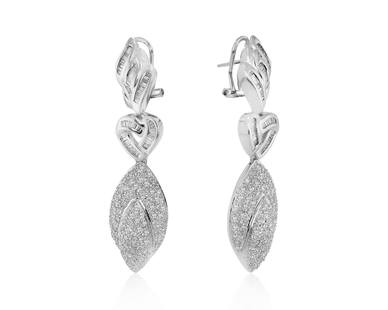 Роскошные золотые серьги с бриллиантами 3.49ct 280521/42