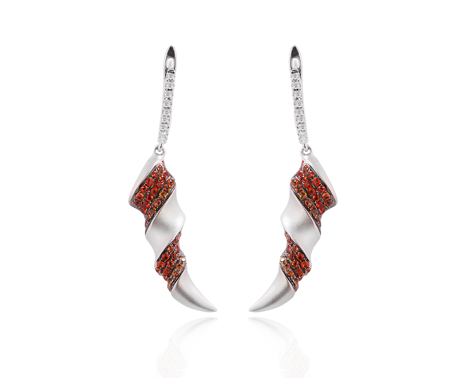 Золотые серьги с сапфирами 0.58ct и бриллиантами 0.10ct 171025/2