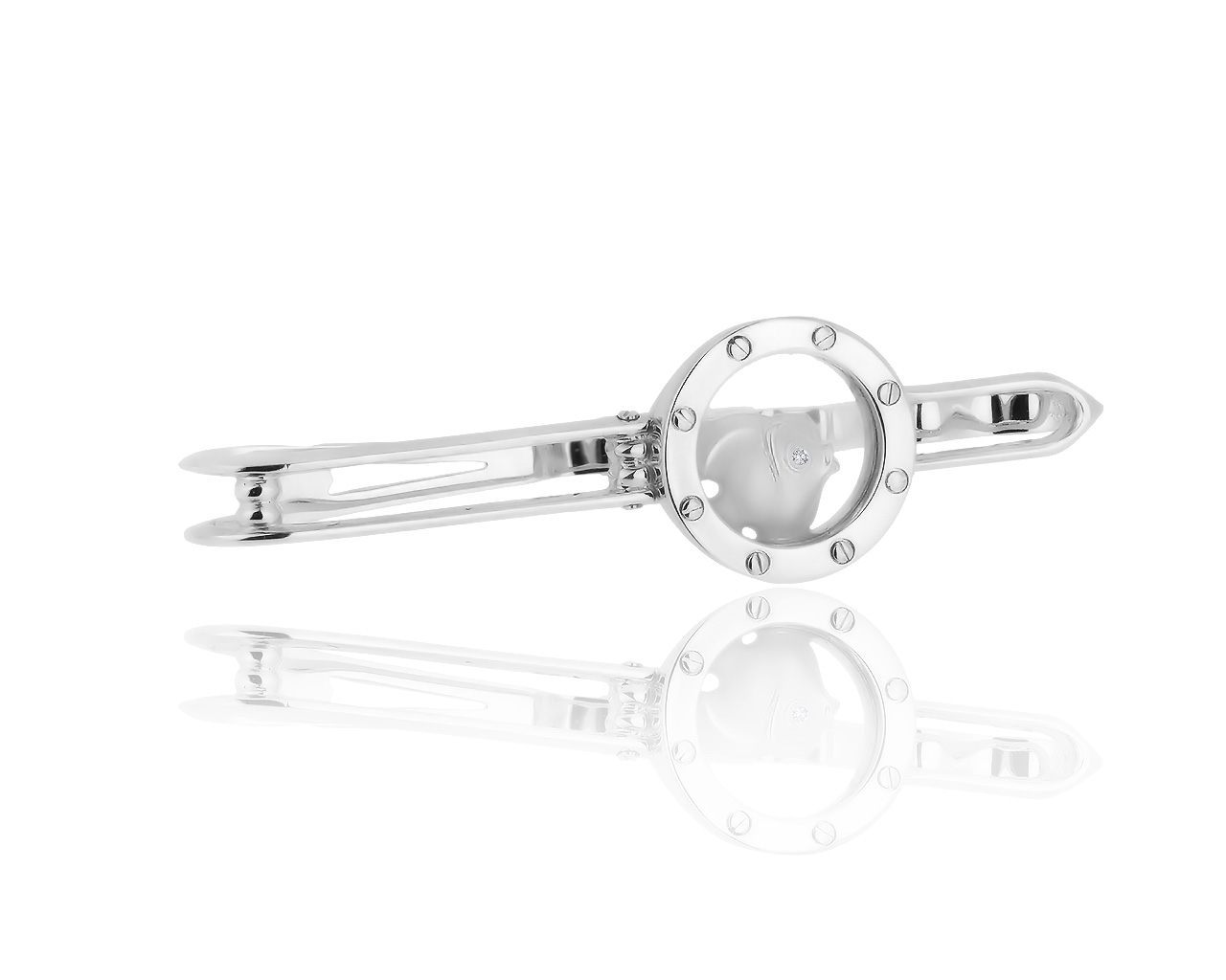 Оригинальная золотая заколка с бриллиантом 0.01ct Magerit 120117/2-2 Оригинальная золотая заколка с бриллиантом 0.01ct Magerit 120117/2-2