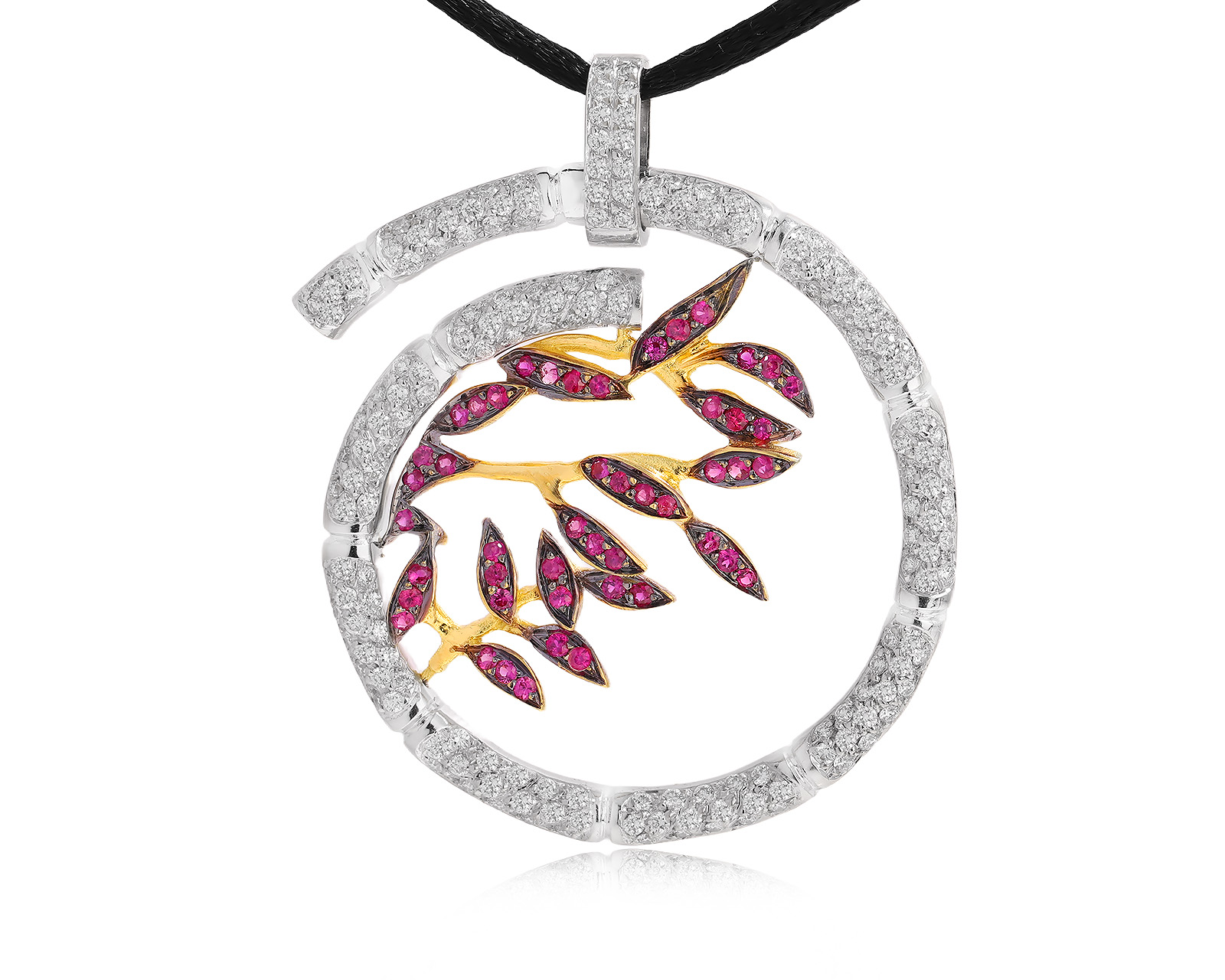 Золотой кулон с рубинами 0.72ct и бриллиантами 1.80ct 260625/6