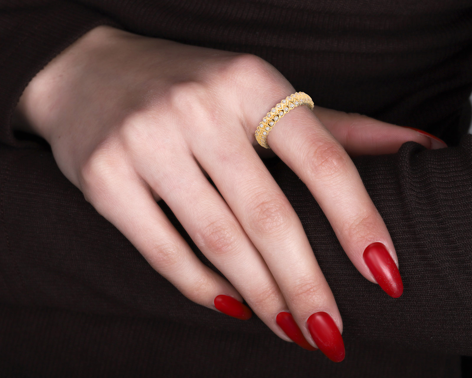 Оригинальное золотое кольцо ЭПЛ Якутские бриллианты