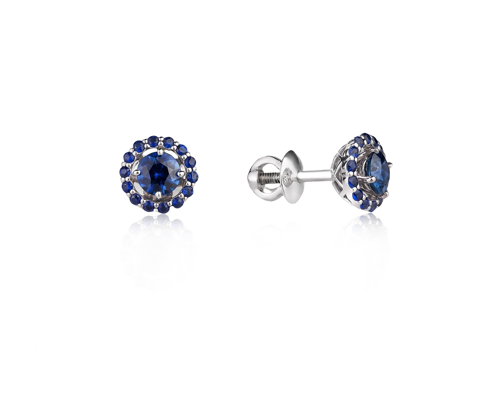 Оригинальные золотые серьги с сапфирами 0.77ct Lykov`s Jewellery 040626/КМ409; 040626/КМ410