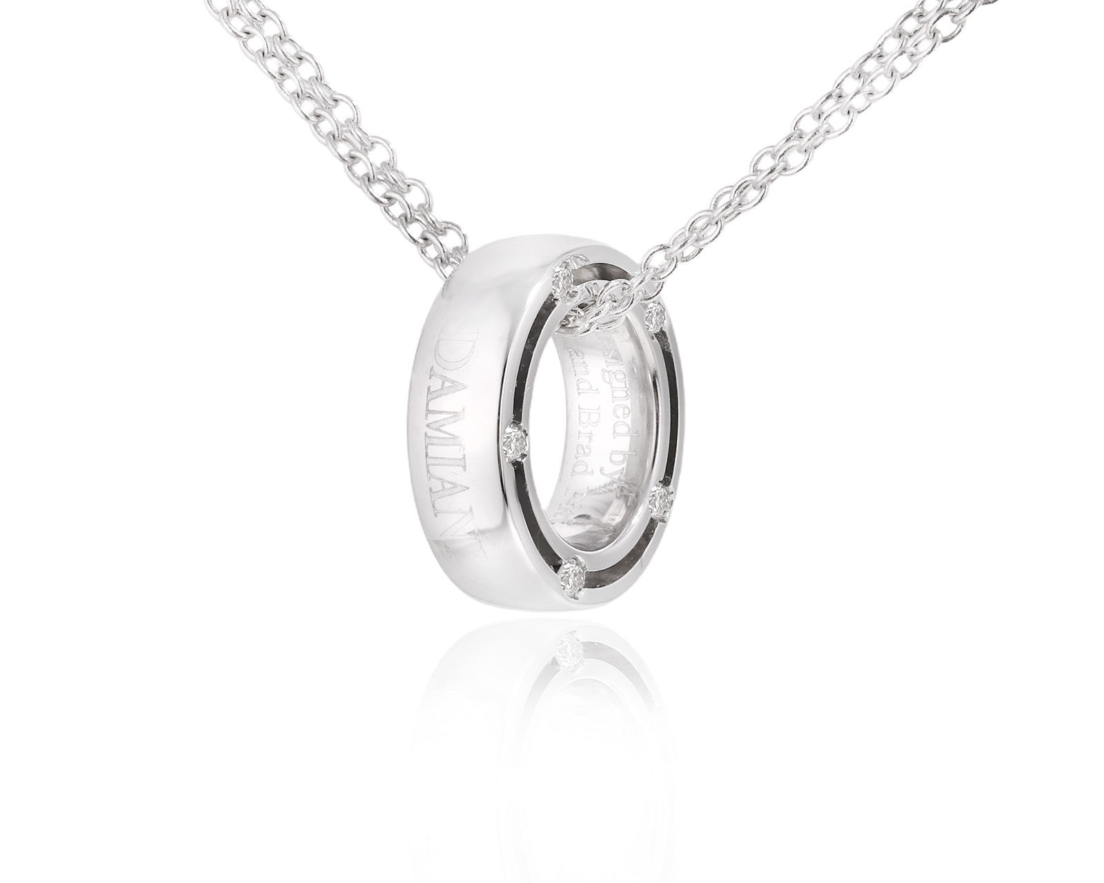Оригинальный золотой кулон с бриллиантами 0.08ct Damiani D.Side 100825/2