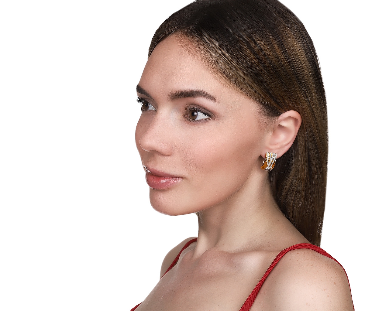 Потрясающие золотые серьги с бриллиантами 0.61ct