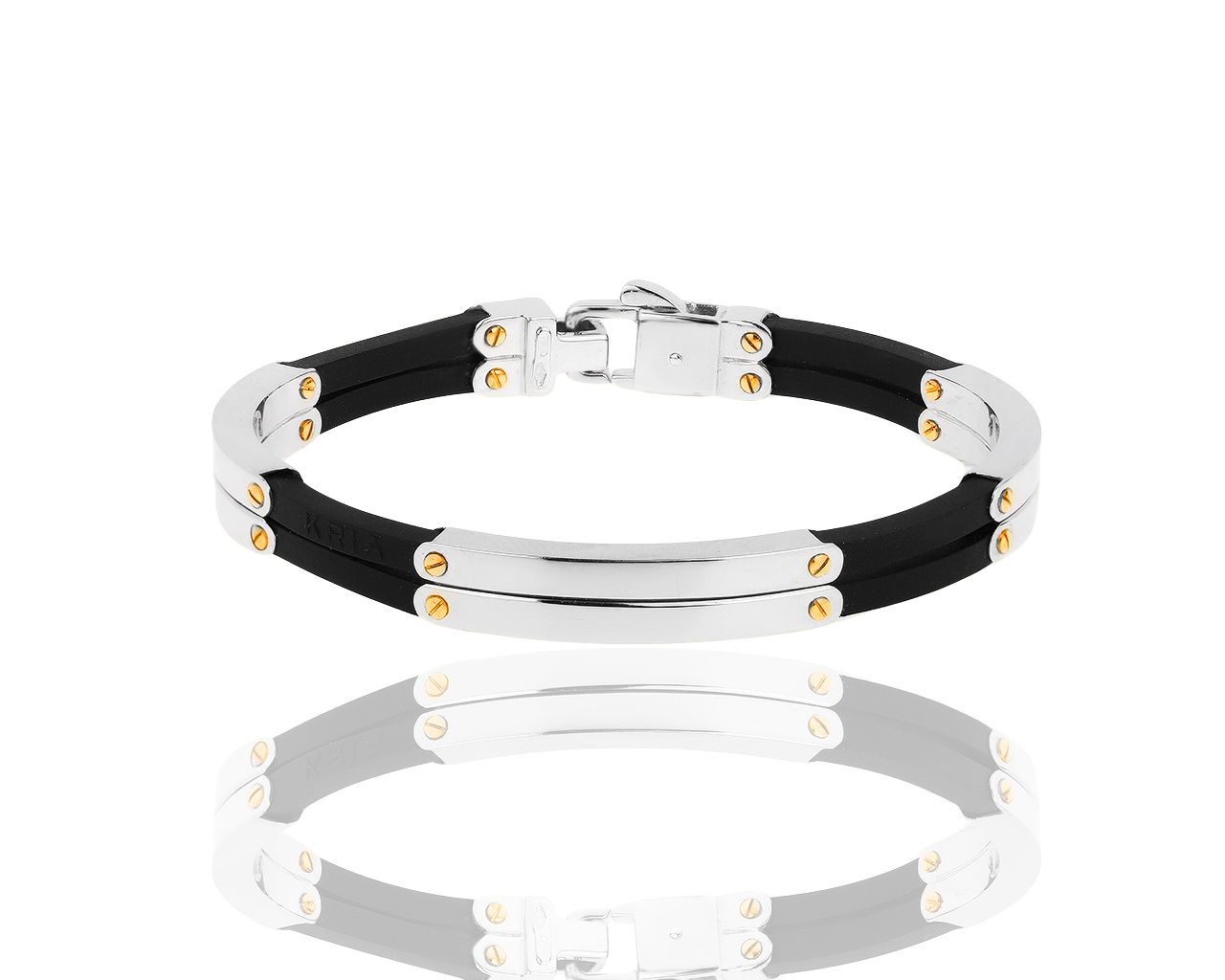 Солидный браслет из золота и каучука Kria 230319/4