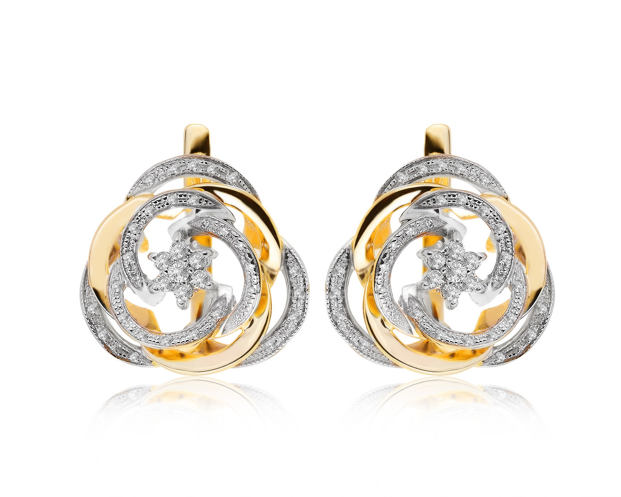 Великолепные золотые серьги с бриллиантами 0.45ct 271020/12