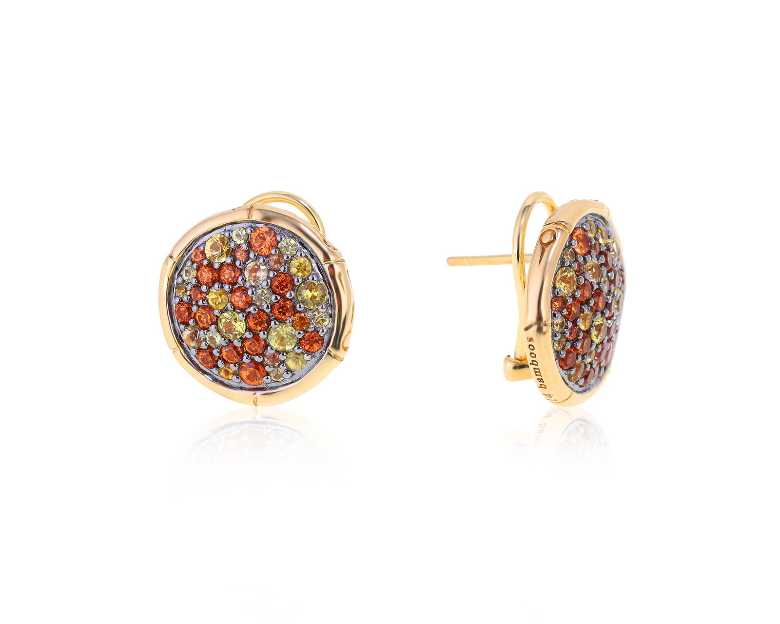 Оригинальные золотые серьги с гранатами 1.69ct John Hardy 020722/5