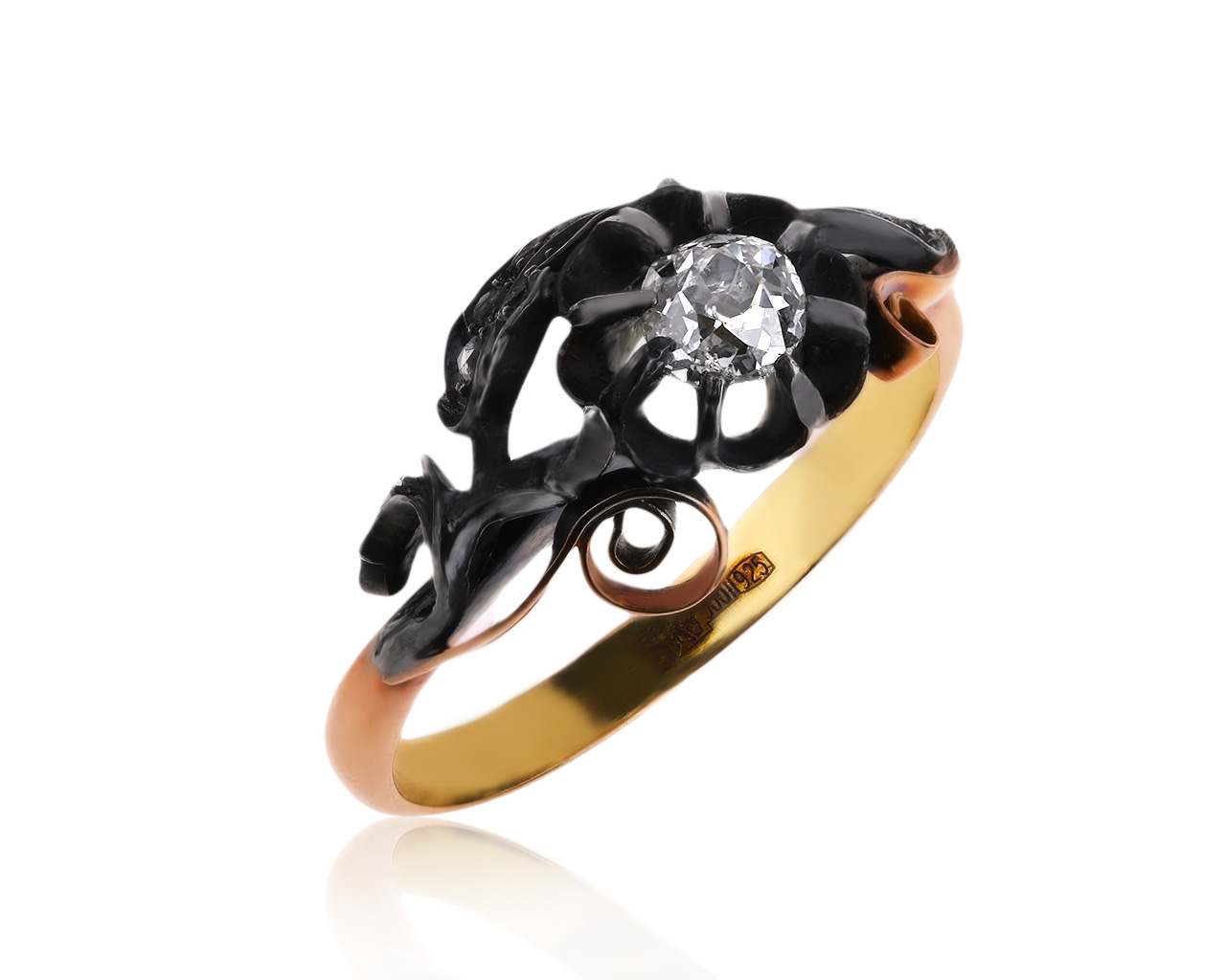 Винтажное золотое кольцо с бриллиантами 0.41ct 200420/1