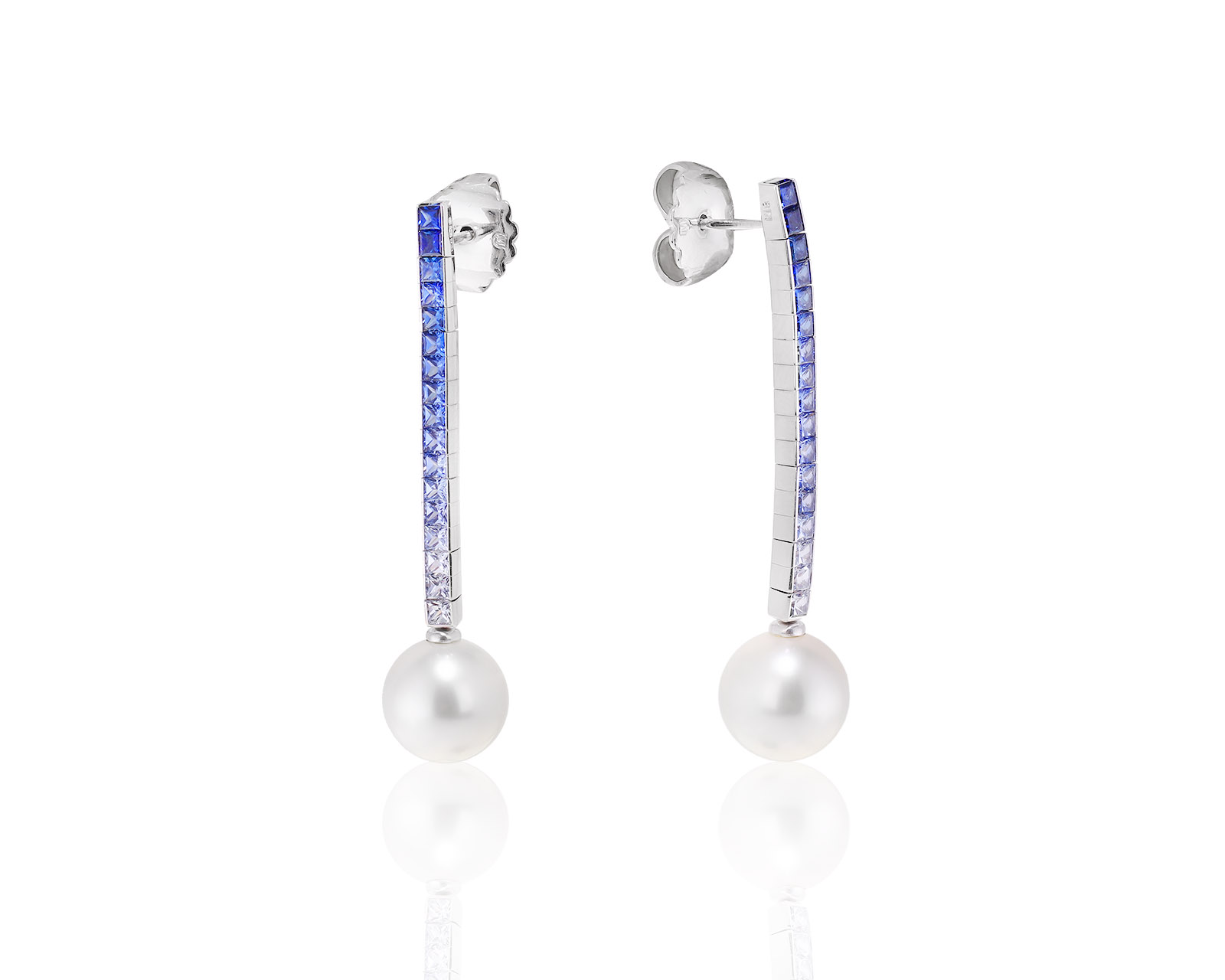 Оригинальные золотые серьги с жемчугом 10.74 мм Mikimoto 200123/2