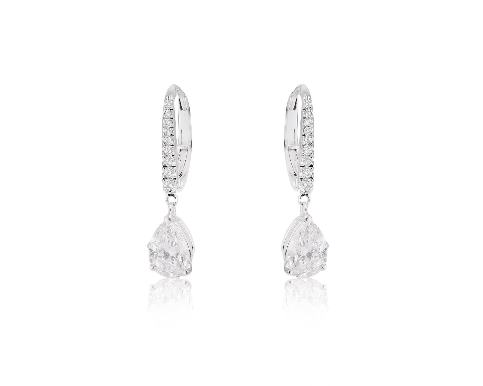 Золотые серьги с бриллиантами 2.19ct