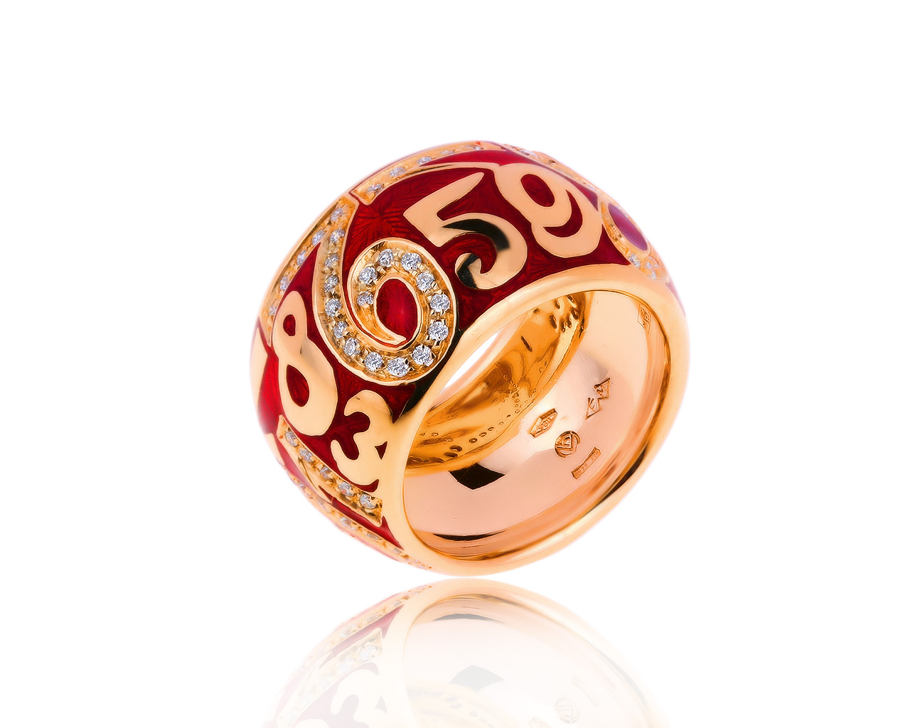 Оригинальное золотое кольцо с бриллиантами 0.33ct Franck Muller