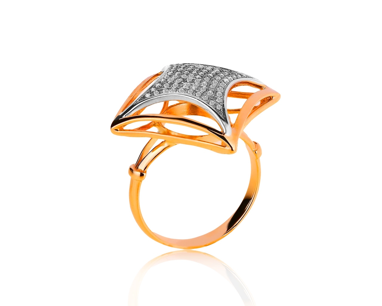 Необычное золотое кольцо с бриллиантами 0.21ct 170319/6 Необычное золотое кольцо с бриллиантами 0.21ct 170319/6