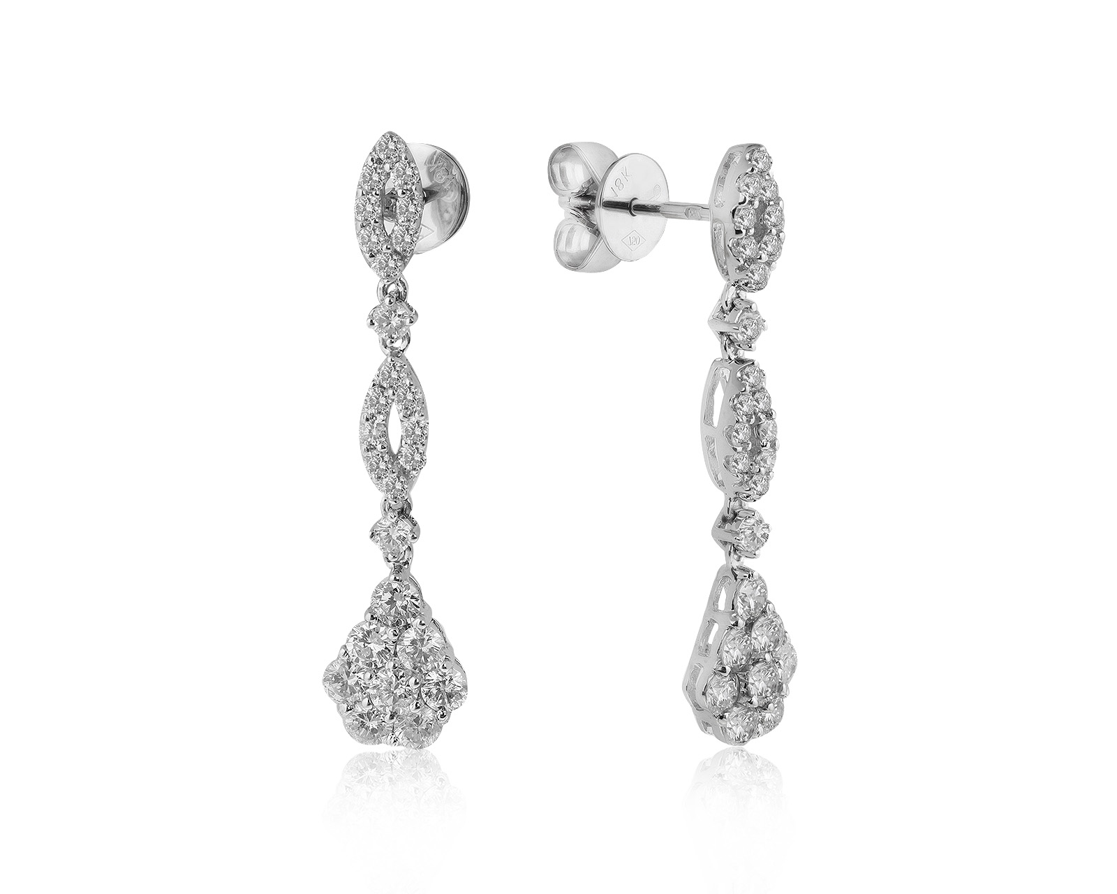 Превосходные золотые серьги с бриллиантами 1.35ct 060721/18
