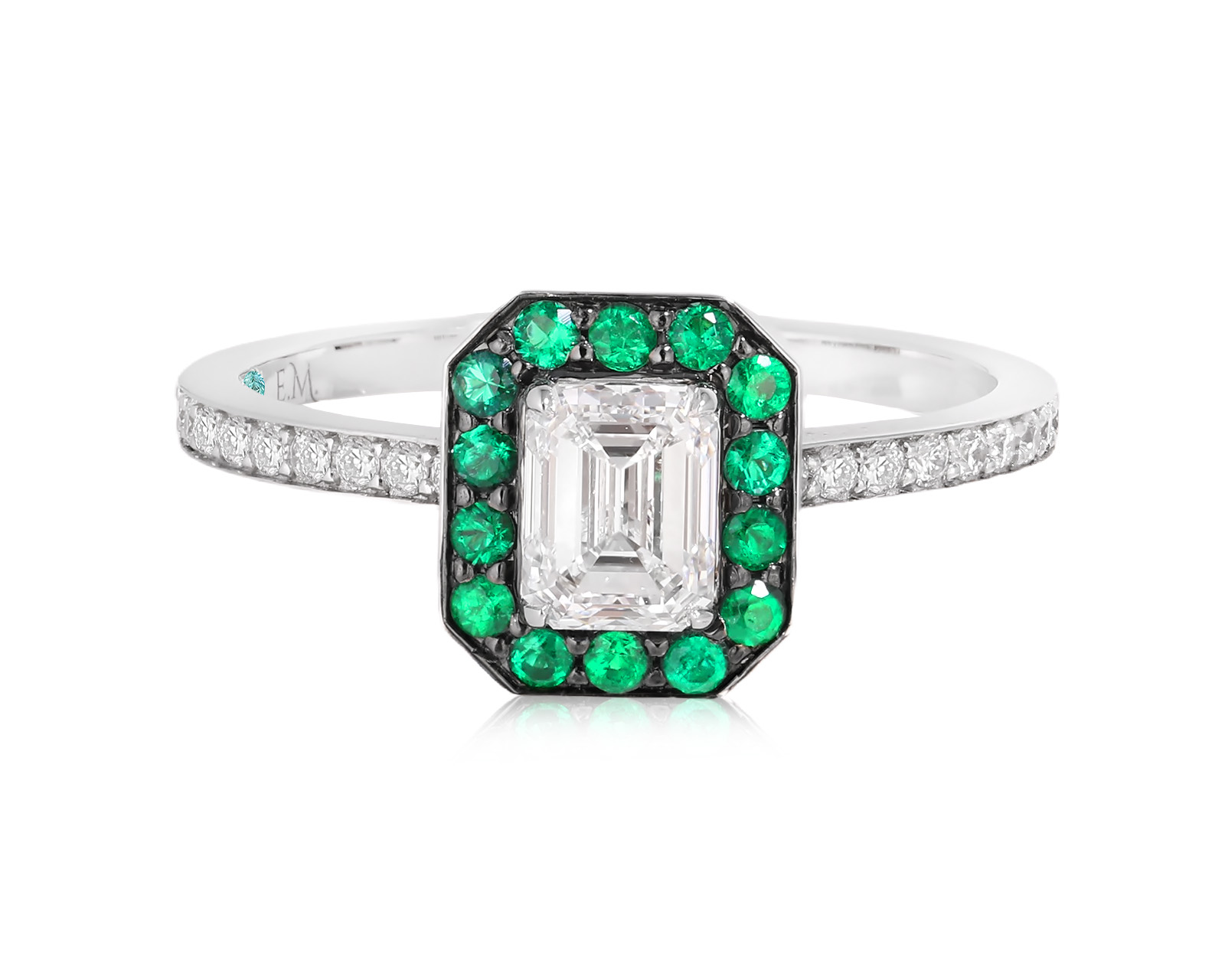 Золотое кольцо с бриллиантами 0.83ct и изумрудами 0.22ct Evgeny Matveev