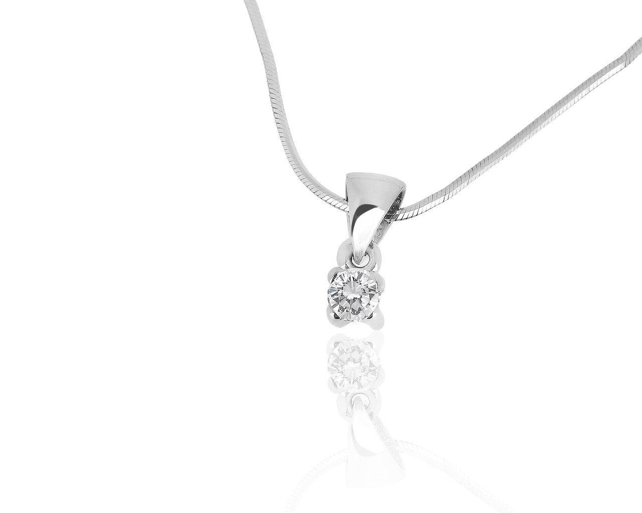 Стильная золотая подвеска с бриллиантом 0.17ct 070318/11