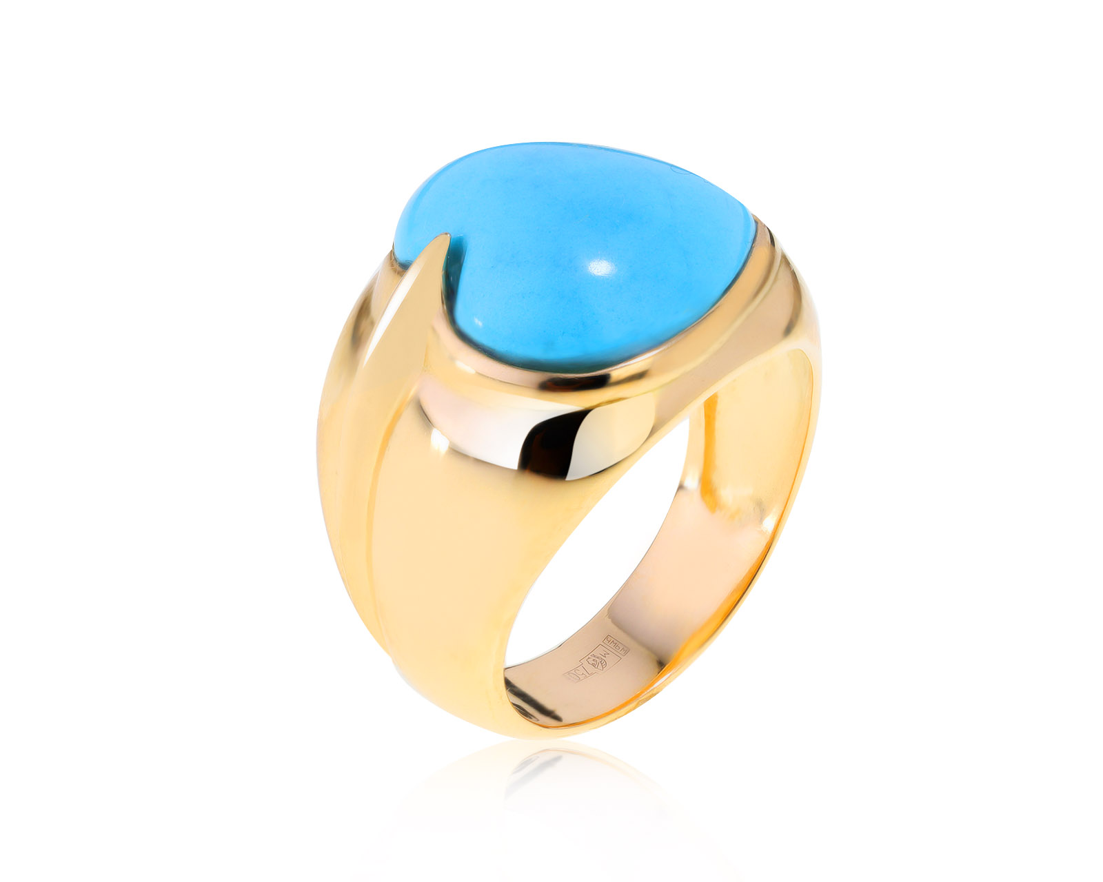 Итальянское золотое кольцо с бирюзой 6.80ct 291121/9