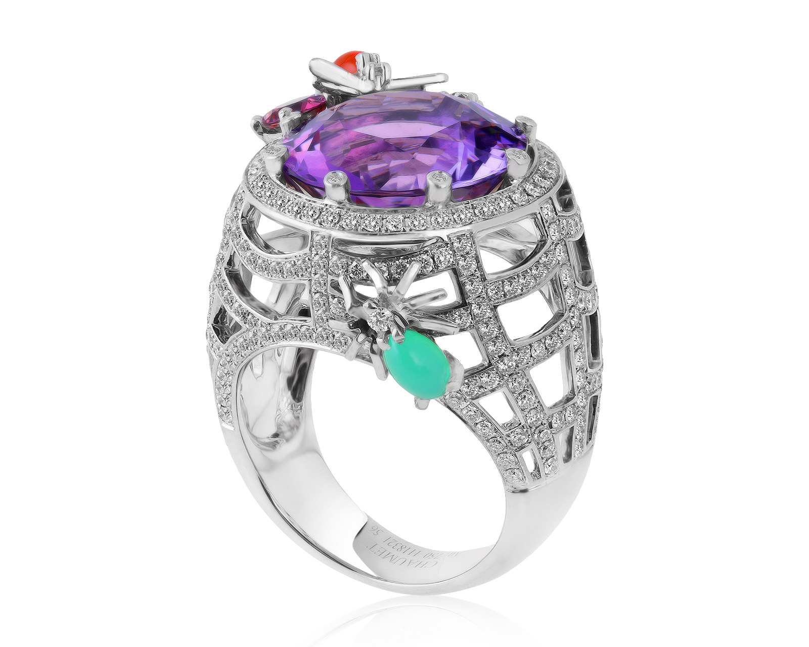 Оригинальное золотое кольцо с аметистом 11.30ct Chaumet Attrape-Moi 270320/011