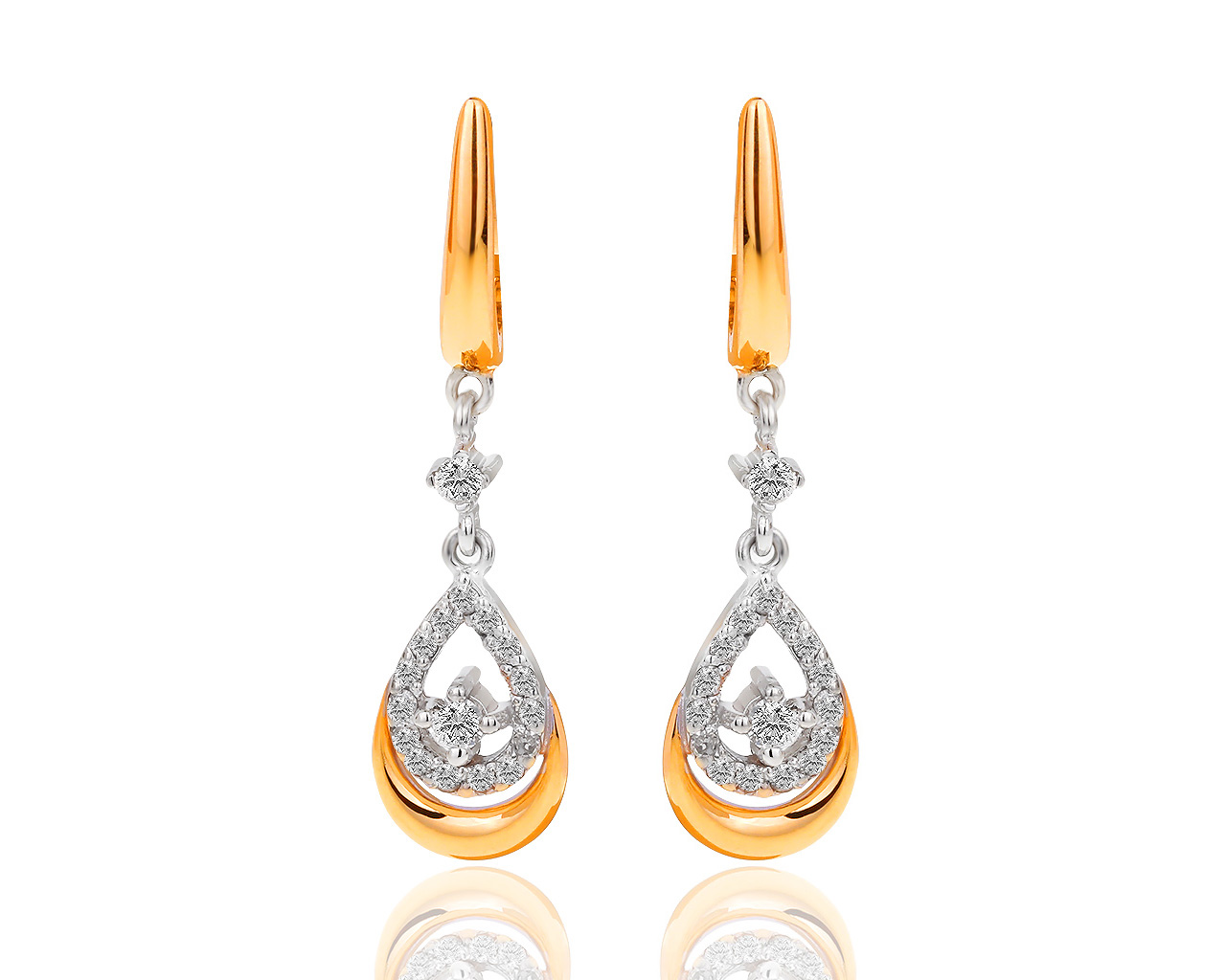 Изящные золотые серьги с бриллиантами 0.58ct 280318/5