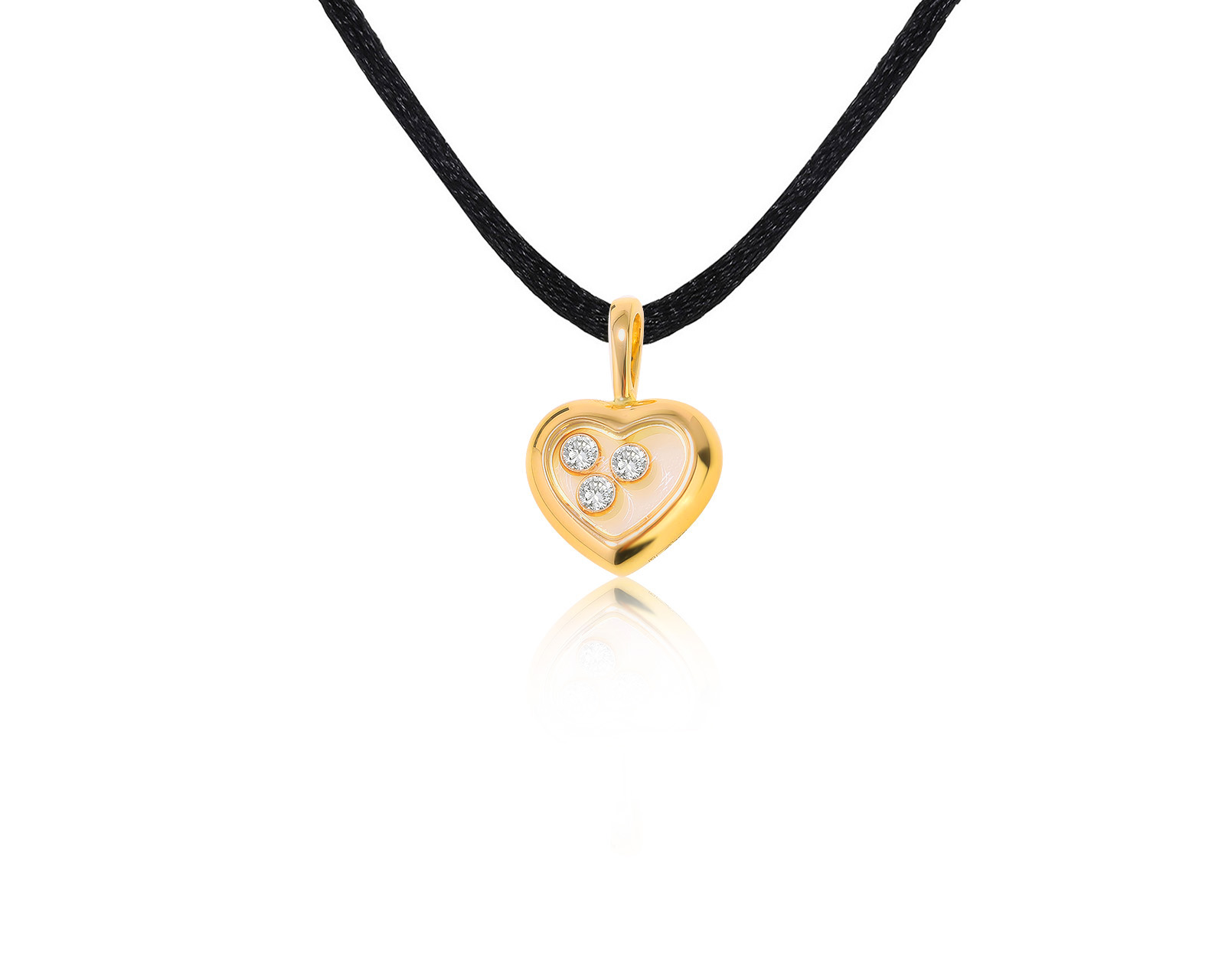 Оригинальный золотой кулон Chopard Happy Diamonds 080322/4
