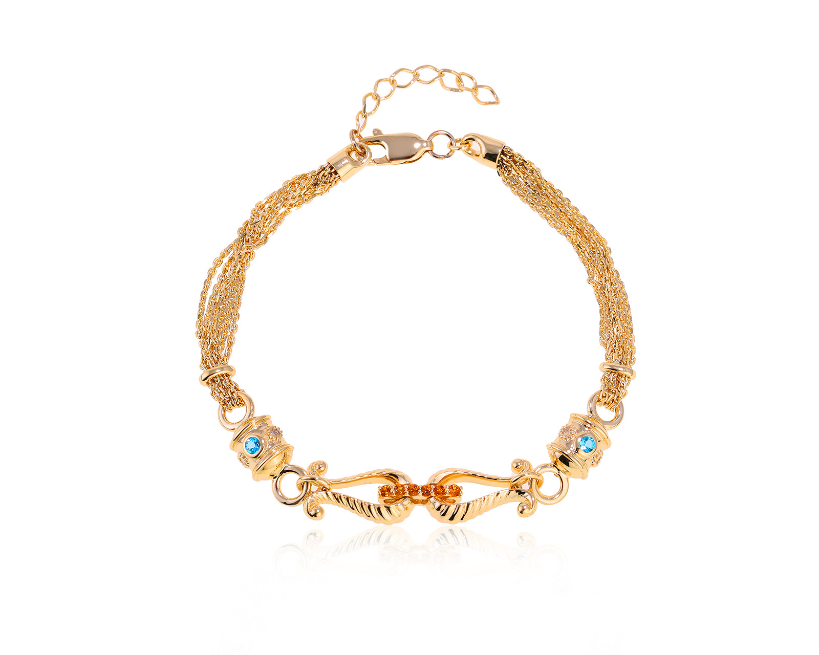 Золотой браслет с топазами 0.10ct и цитринами 0.06ct 291124/7