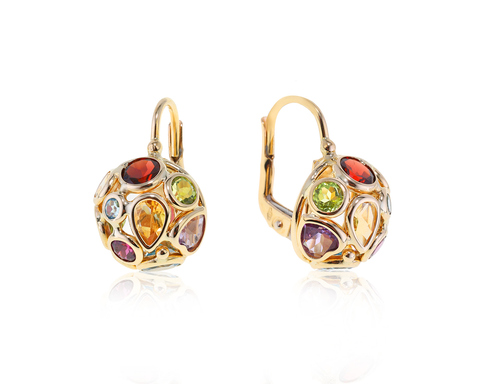 Итальянские золотые серьги с цветными камнями 4.23ct 291222/5