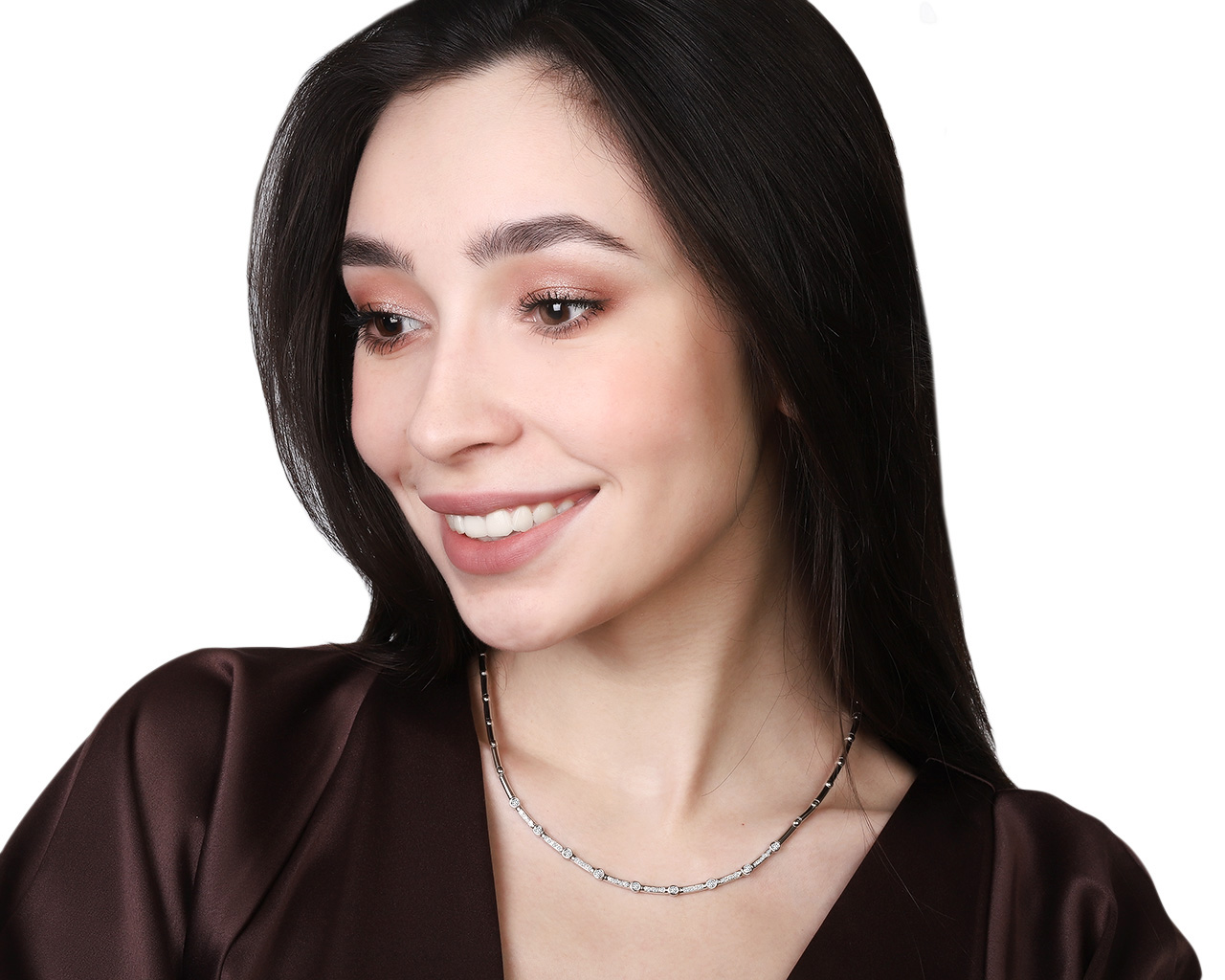 Итальянское золотое колье с бриллиантами 0.45ct