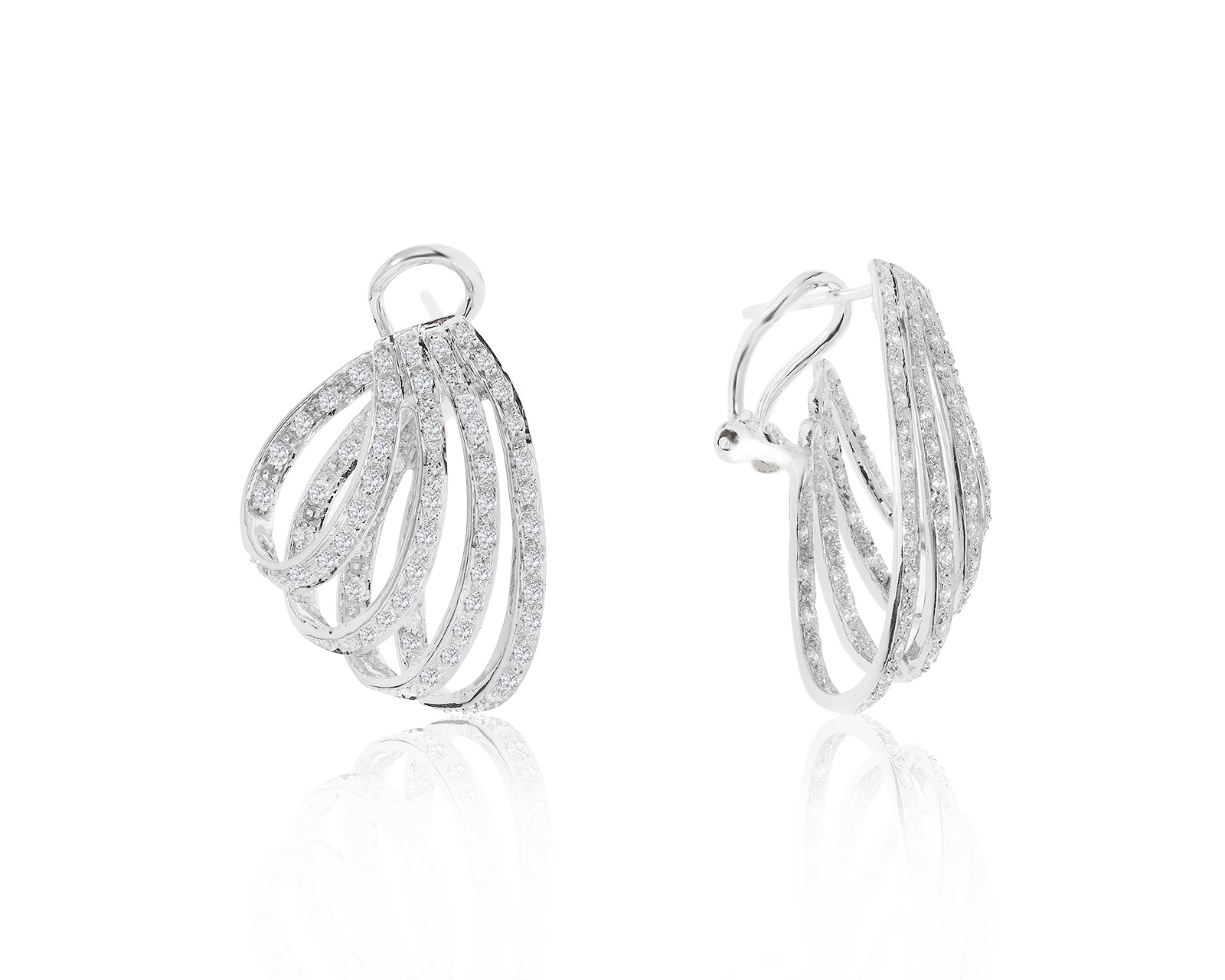 Притягательные золотые серьги с бриллиантами 1.46ct 200922/5