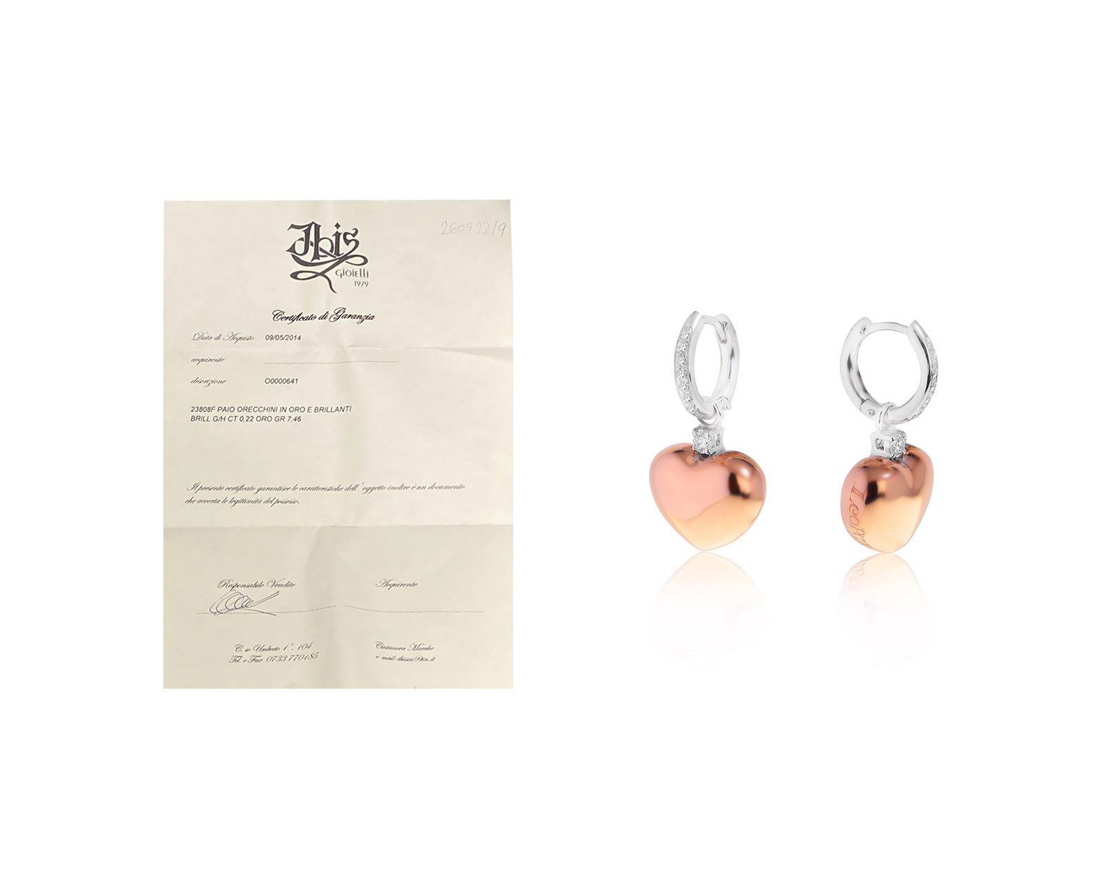 Оригинальные золотые серьги с бриллиантами 0.22ct Leo Pizzo