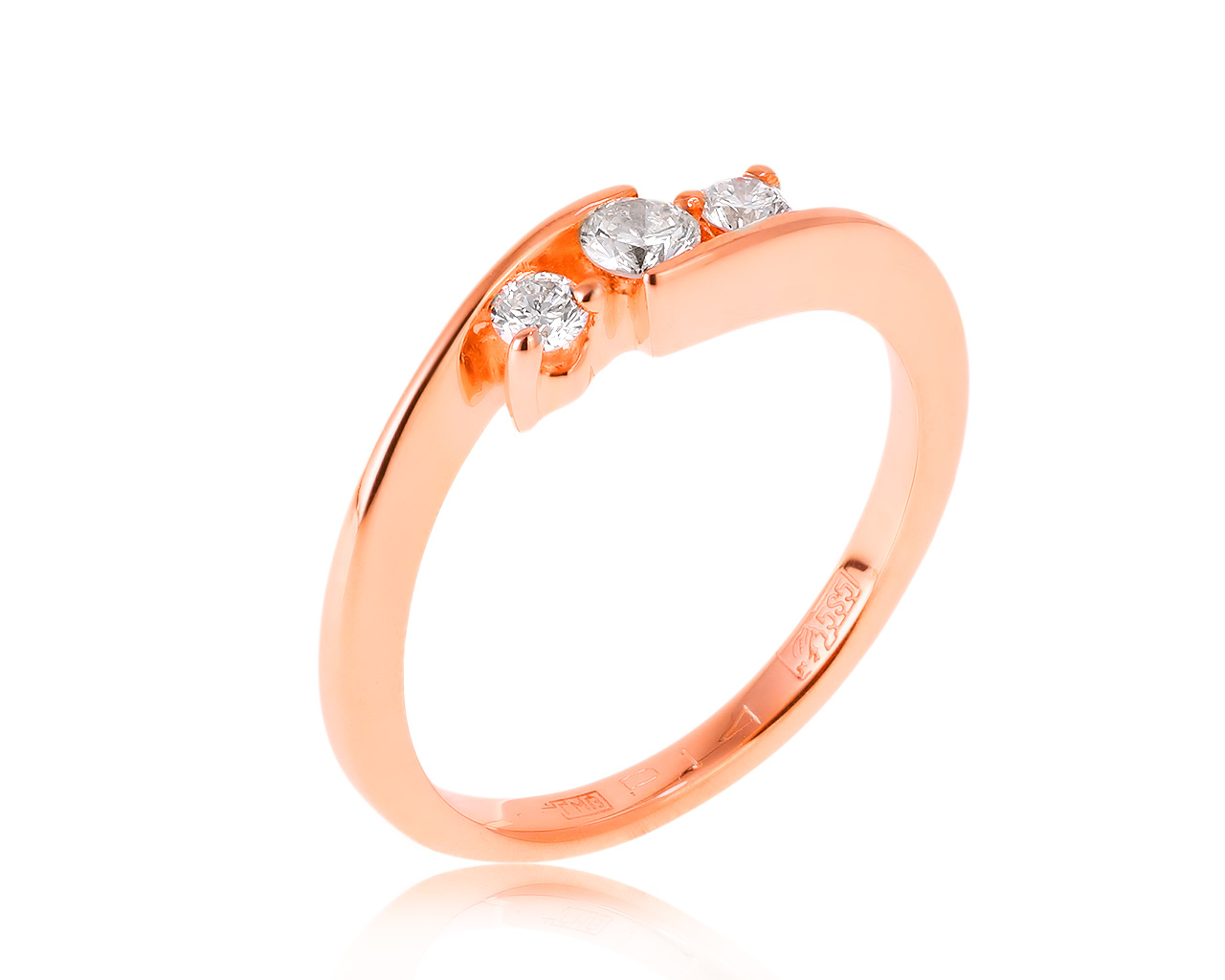 Модное золотое кольцо с бриллиантами 0.22ct 060820/3 Модное золотое кольцо с бриллиантами 0.22ct 060820/3