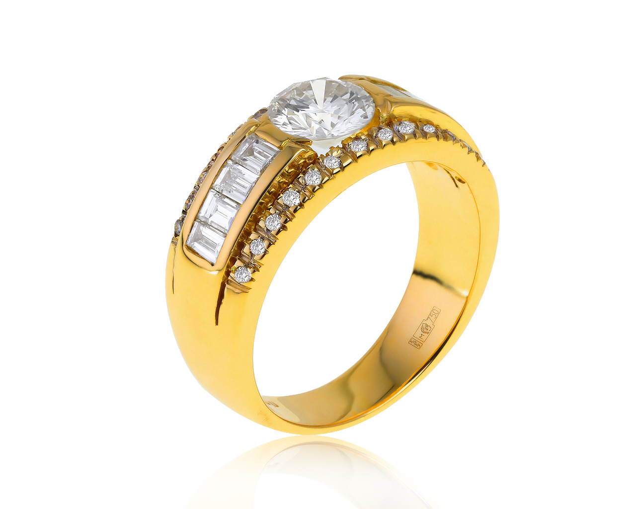 Завораживающее золотое кольцо с бриллиантами 1.81ct 170521/12