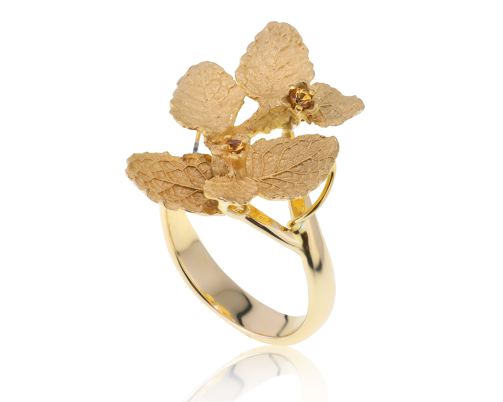 Оригинальное золотое кольцо с сапфирами 0.08ct Roberto Bravo 120423/2