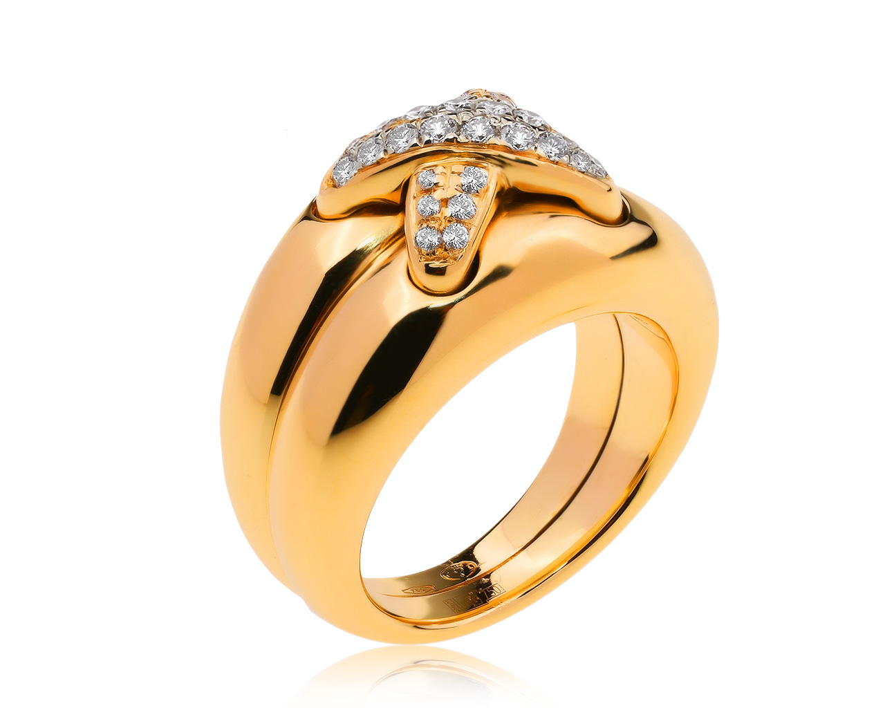 Оригинальное золотое кольцо с бриллиантами 0.56ct Chaumet Liens
