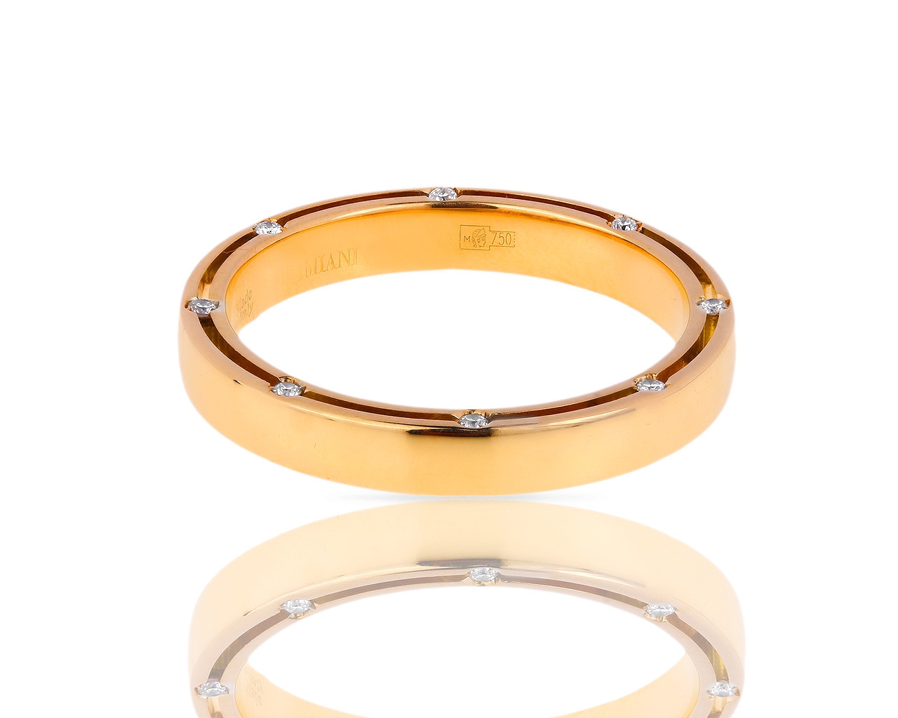 Золотое кольцо с бриллиантами 0.10ct Damiani Brad Pitt 040418/4