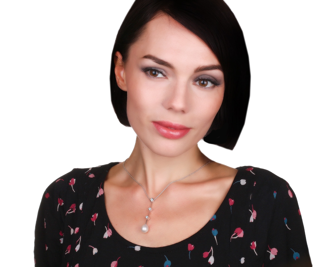 Итальянский золотой кулон с жемчугом 11*12 мм