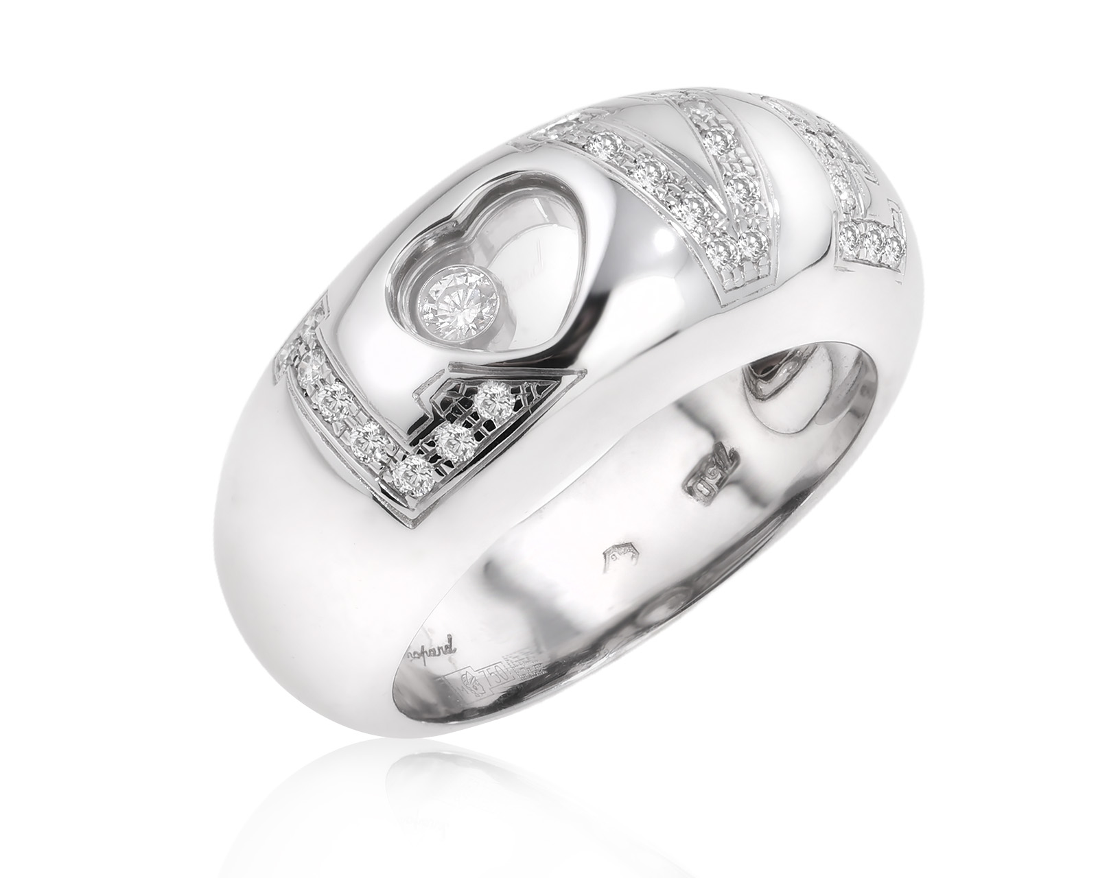 Оригинальное золотое кольцо с бриллиантами 0.29ct Chopard Love