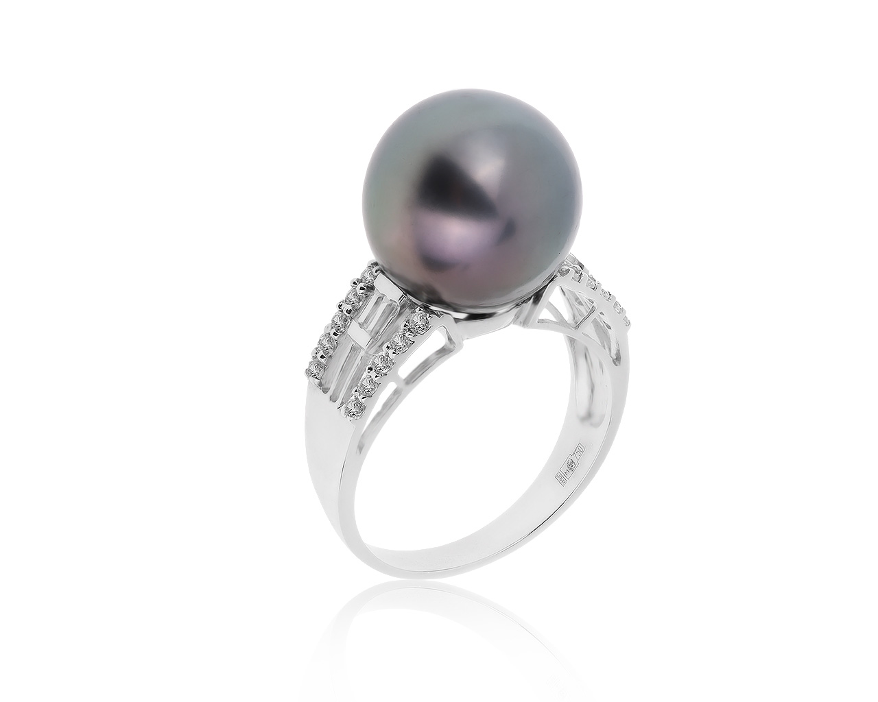 Женственное золотое кольцо с жемчугом 13.30 мм 280220/14