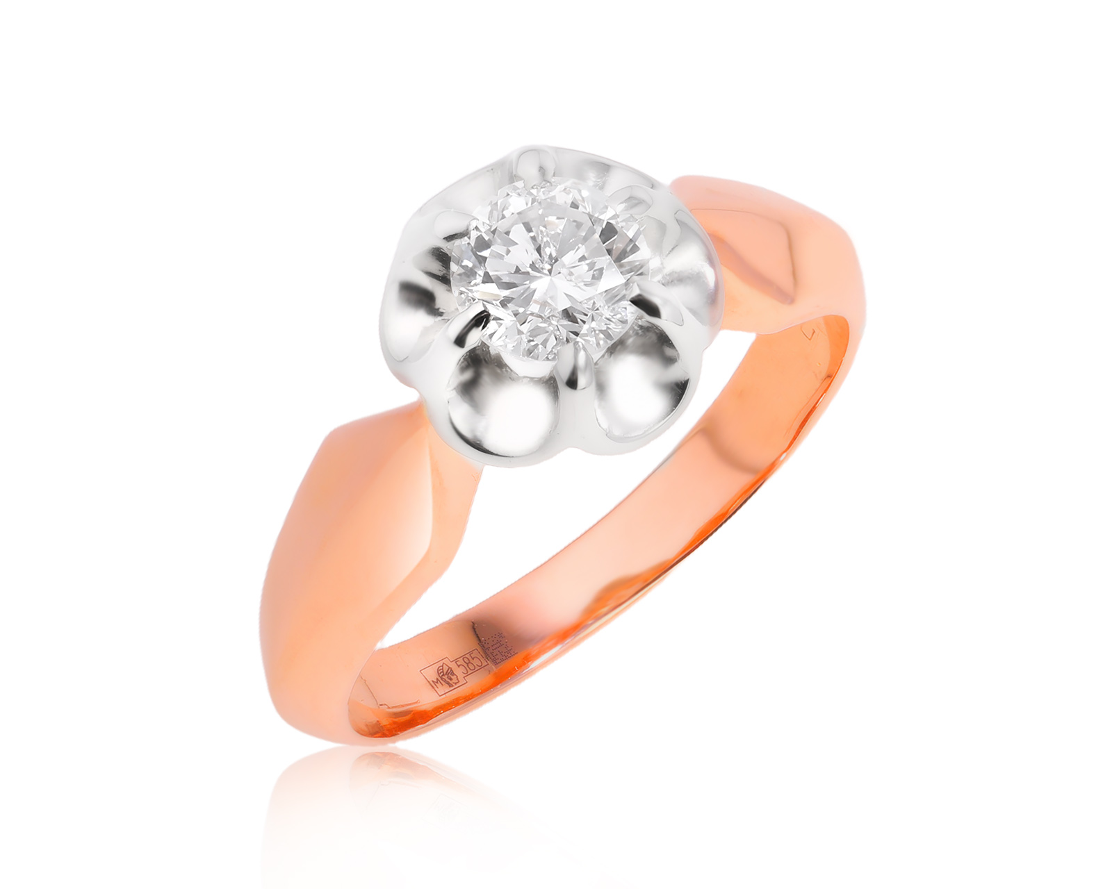 Золотое кольцо с бриллиантом 0.71ct 140225/14