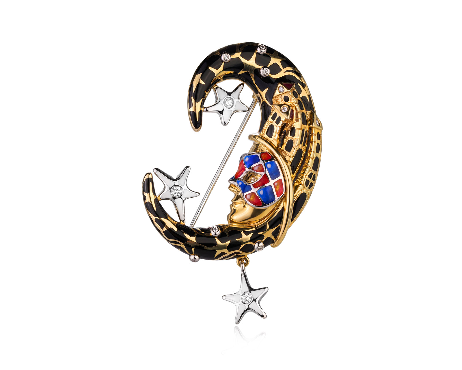 Оригинальная золотая брошь с бриллиантами 0.16ct Lykov`s Jewellery 210726/КМ431