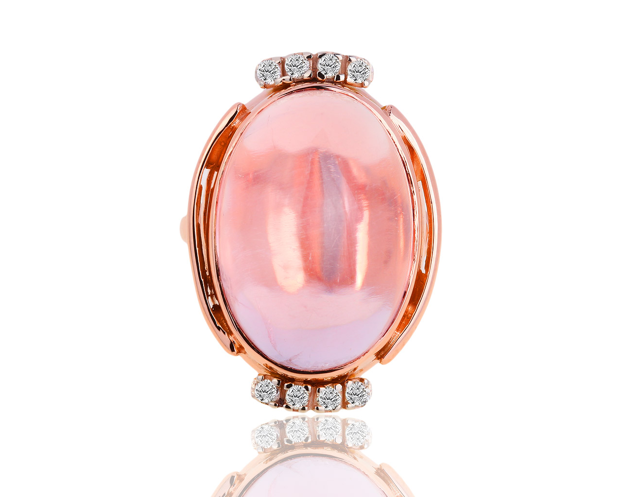 Золотое кольцо с морганитом и бриллиантами 0.20ct 171018/6