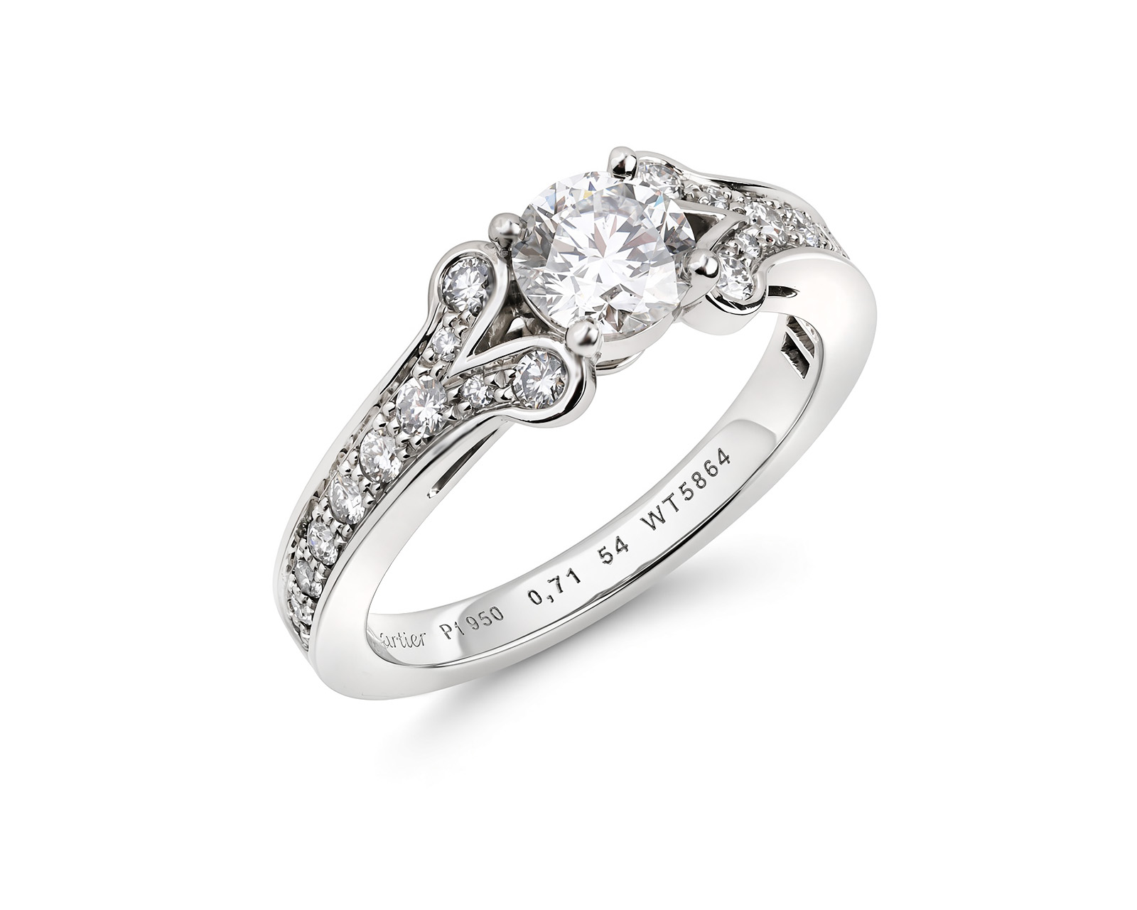Оригинальное платиновое кольцо с бриллиантами 1.11ct Cartier Ballerine 210926/4
