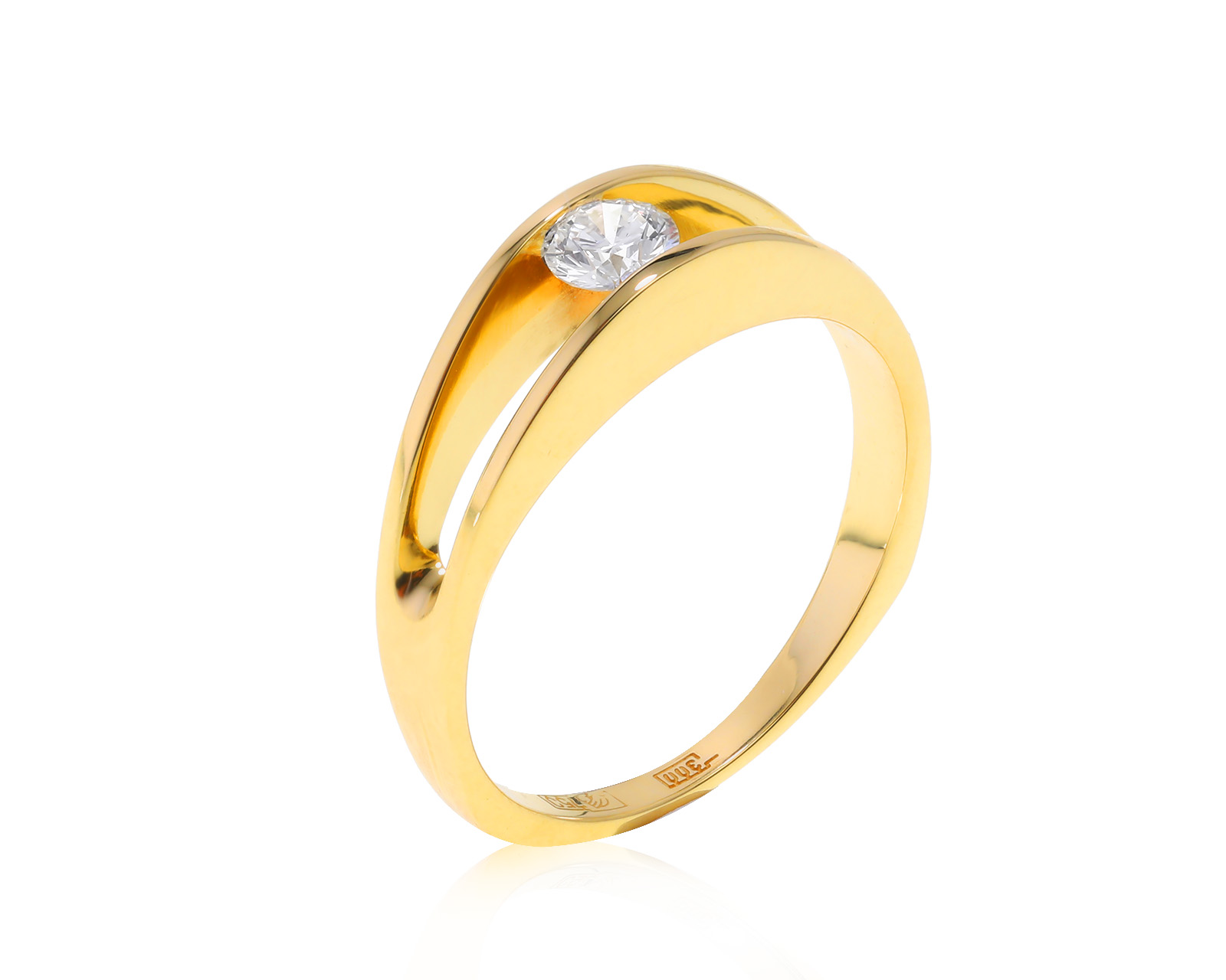 Красивое золотое кольцо с бриллиантом 0.24ct 180422/2