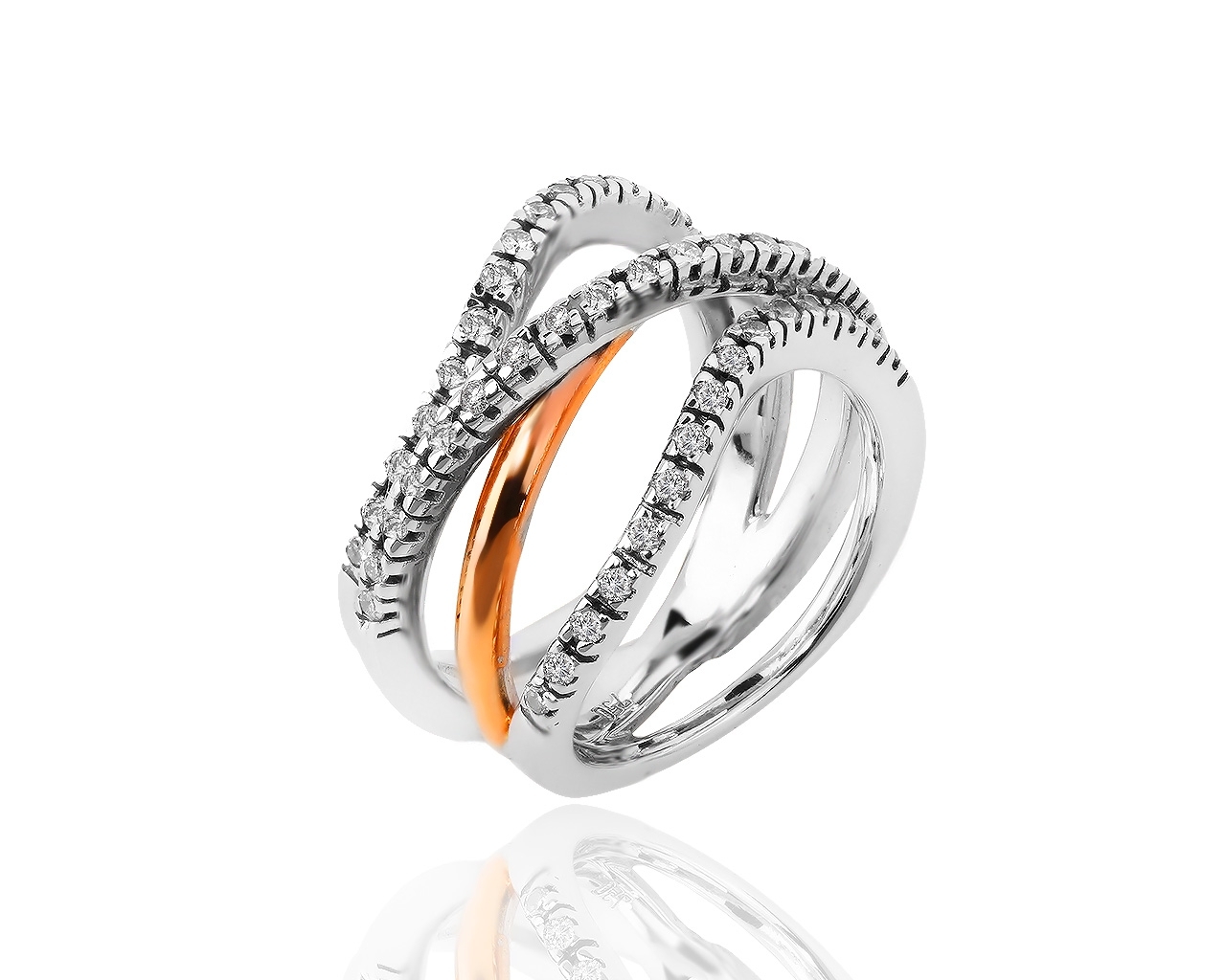 Изящное золотое кольцо с бриллиантами 0.47ct 071016/11