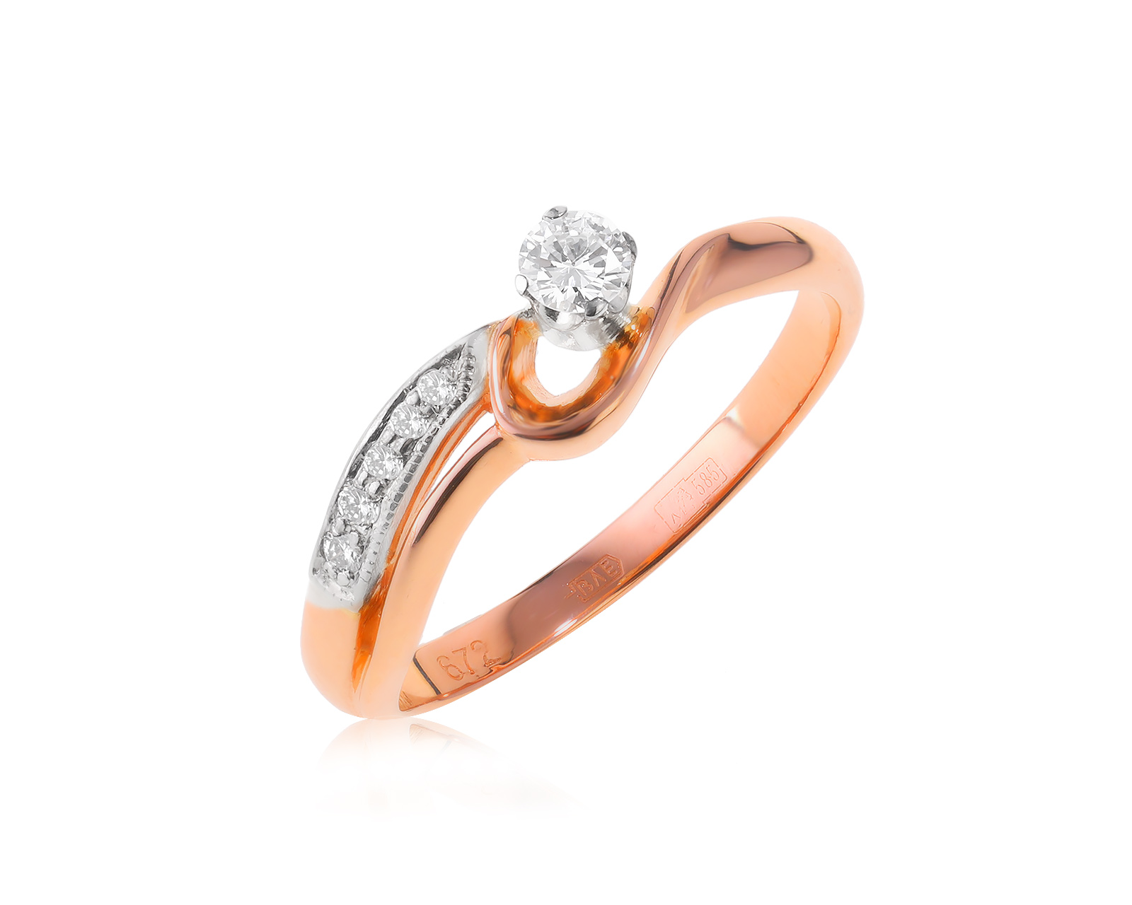 Золотое кольцо с бриллиантами 0.17ct 220923/3