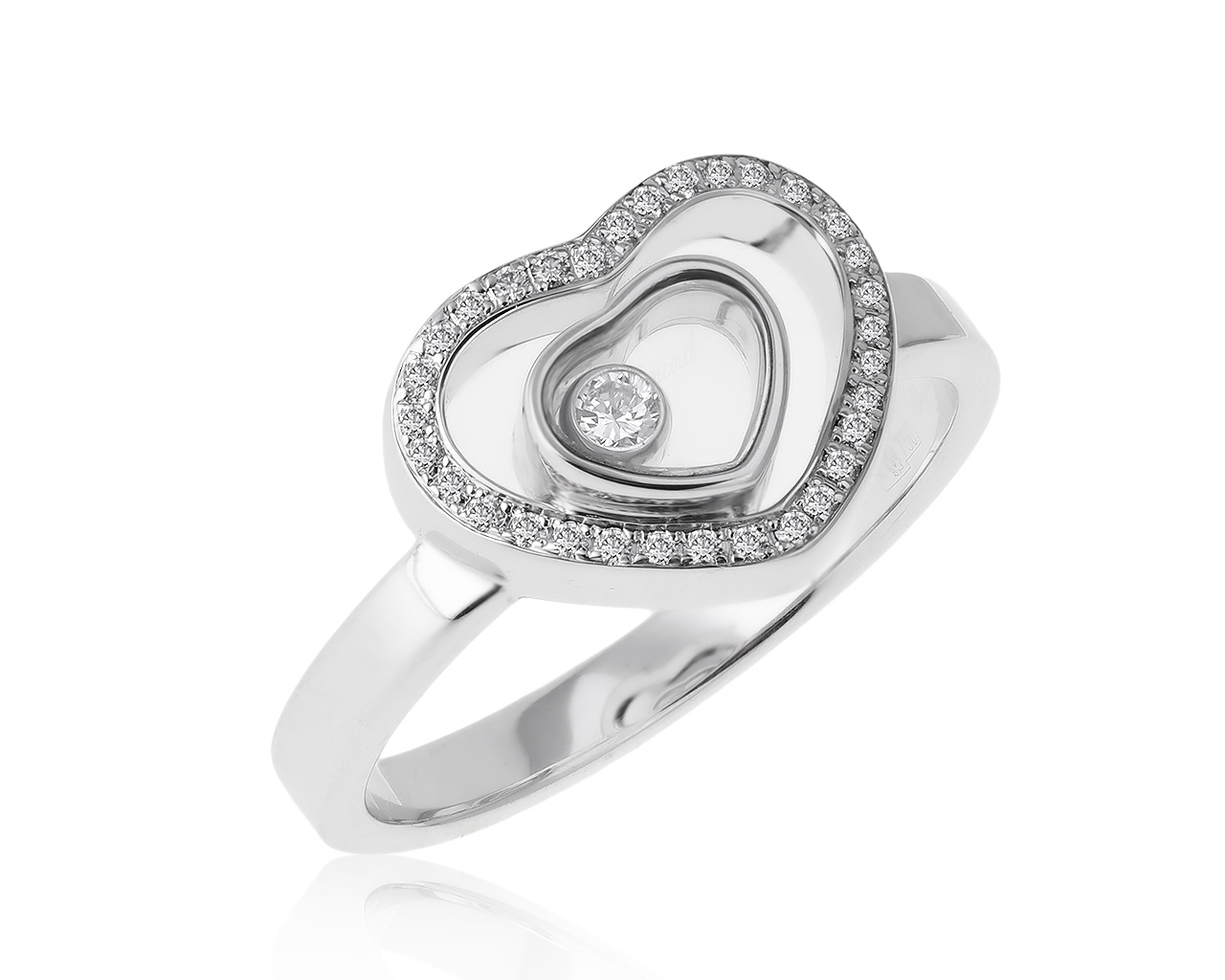 Оригинальное золотое кольцо с бриллиантами 0.15ct Chopard Happy Diamonds