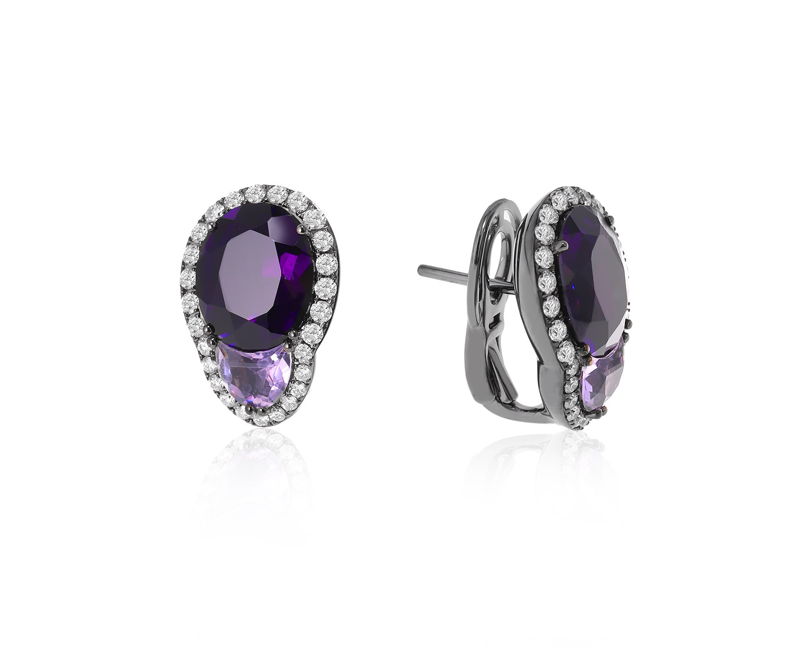 Оригинальные золотые серьги с аметистами 6.86ct Crivelli 111022/2